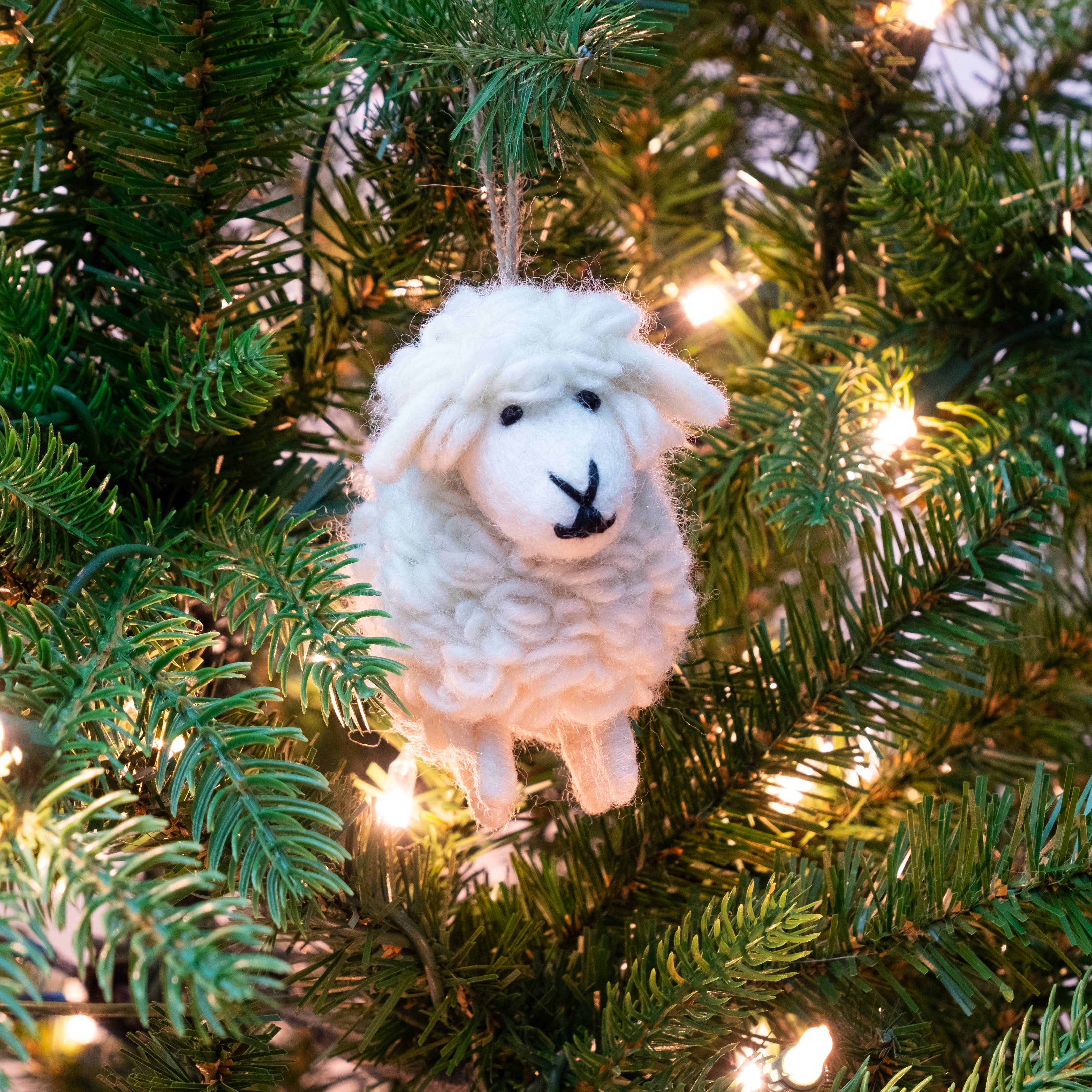 Ornament - White Wooly Sheep