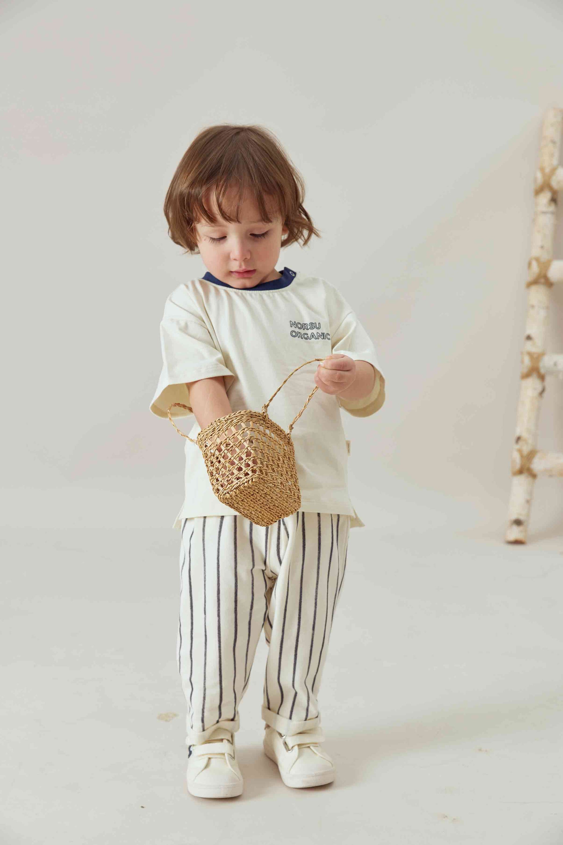 Pantalon fuselé décontracté pour tout-petits - Rayures : Rayures / 6-12 mois
