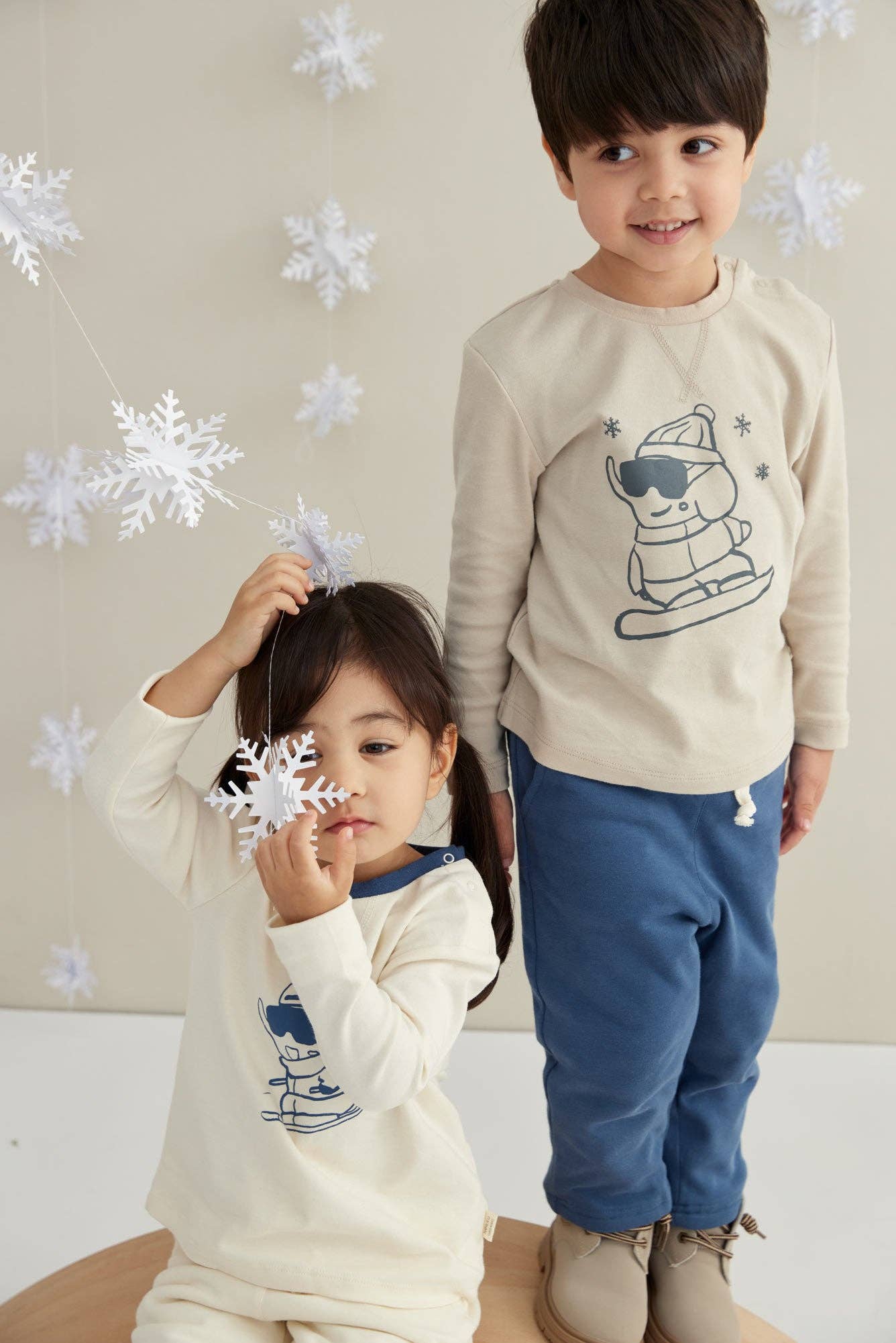 Brushed Organic Cotton T-Shirt-Snowboarding