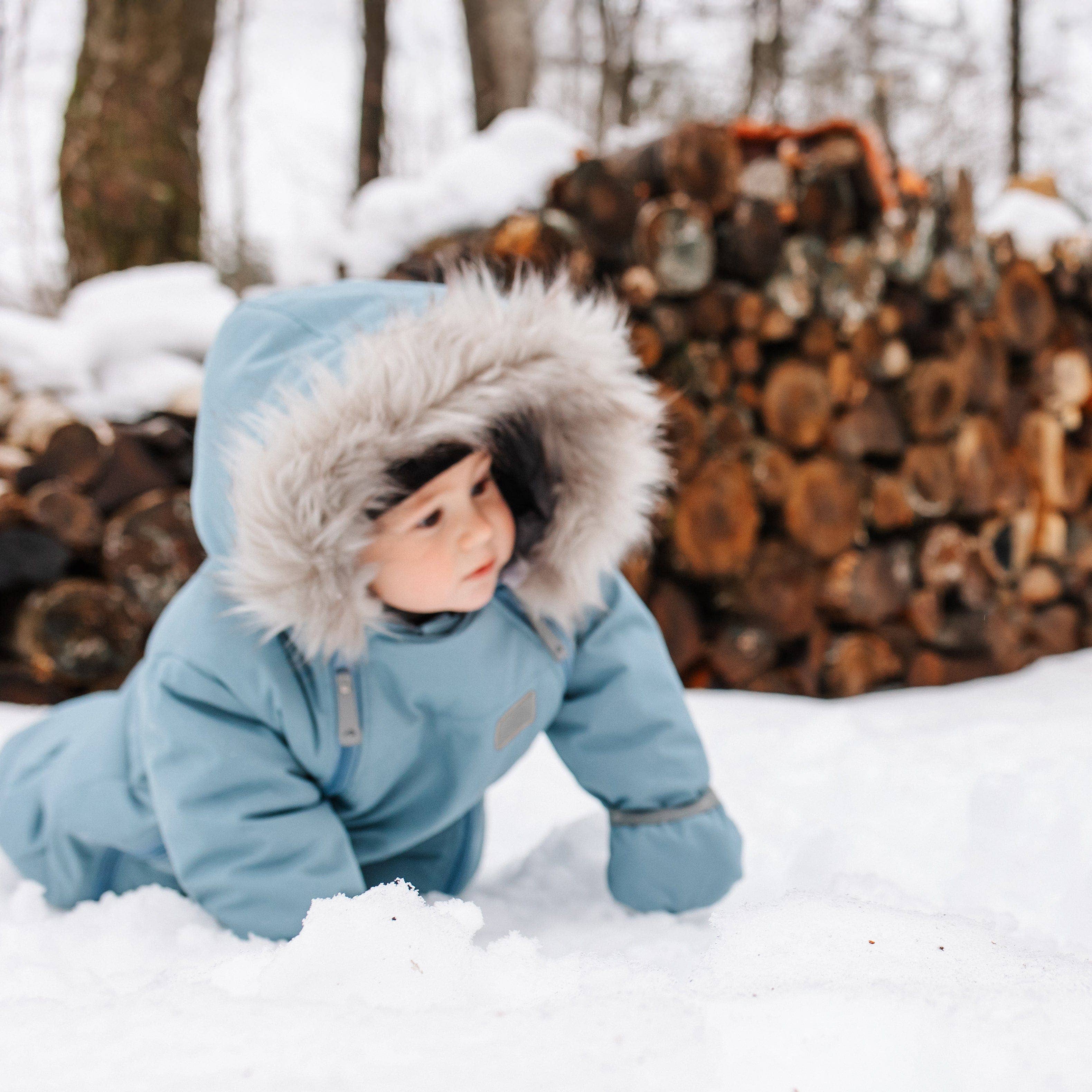 One piece baby snowsuit - Glacier