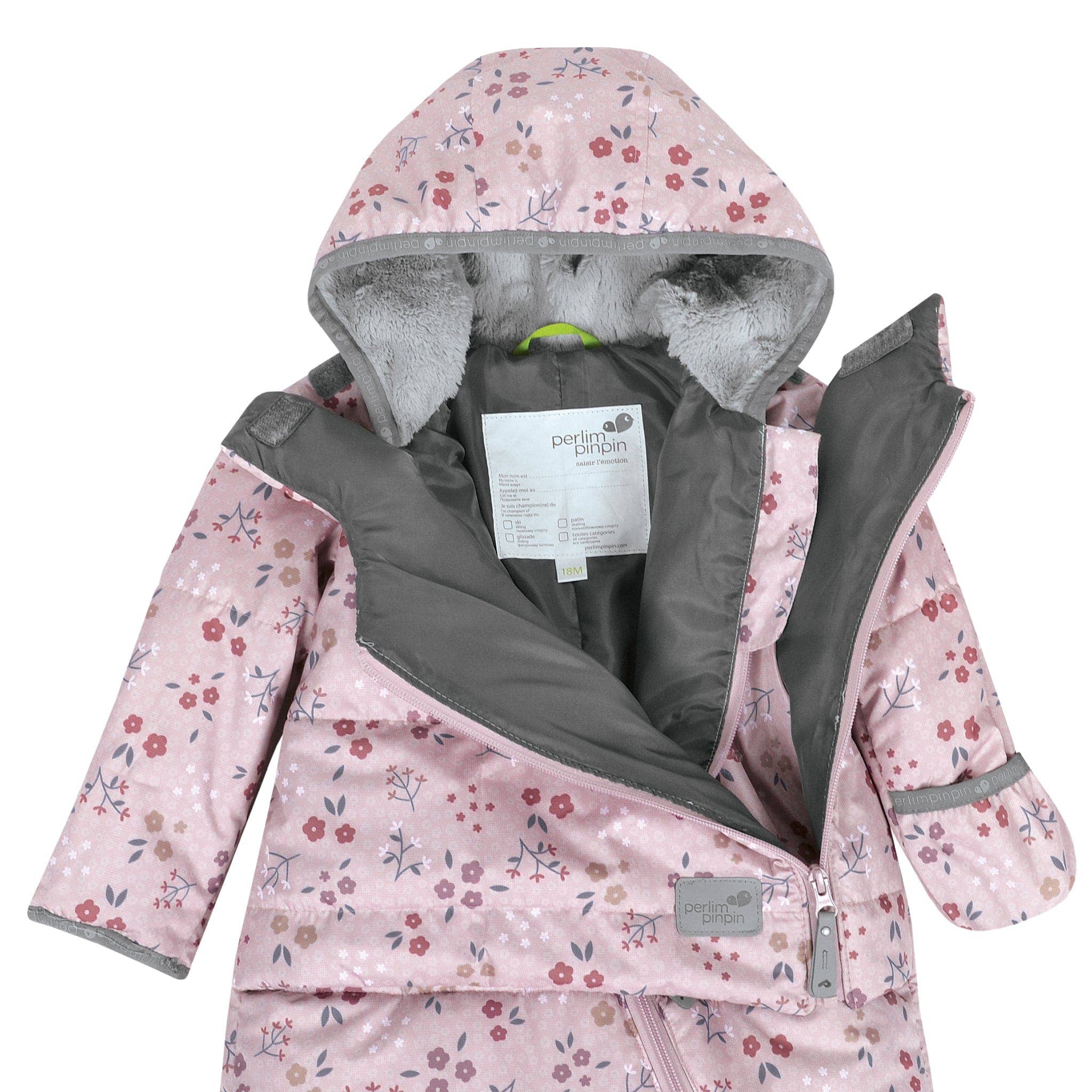 One piece baby snowsuit - Floral