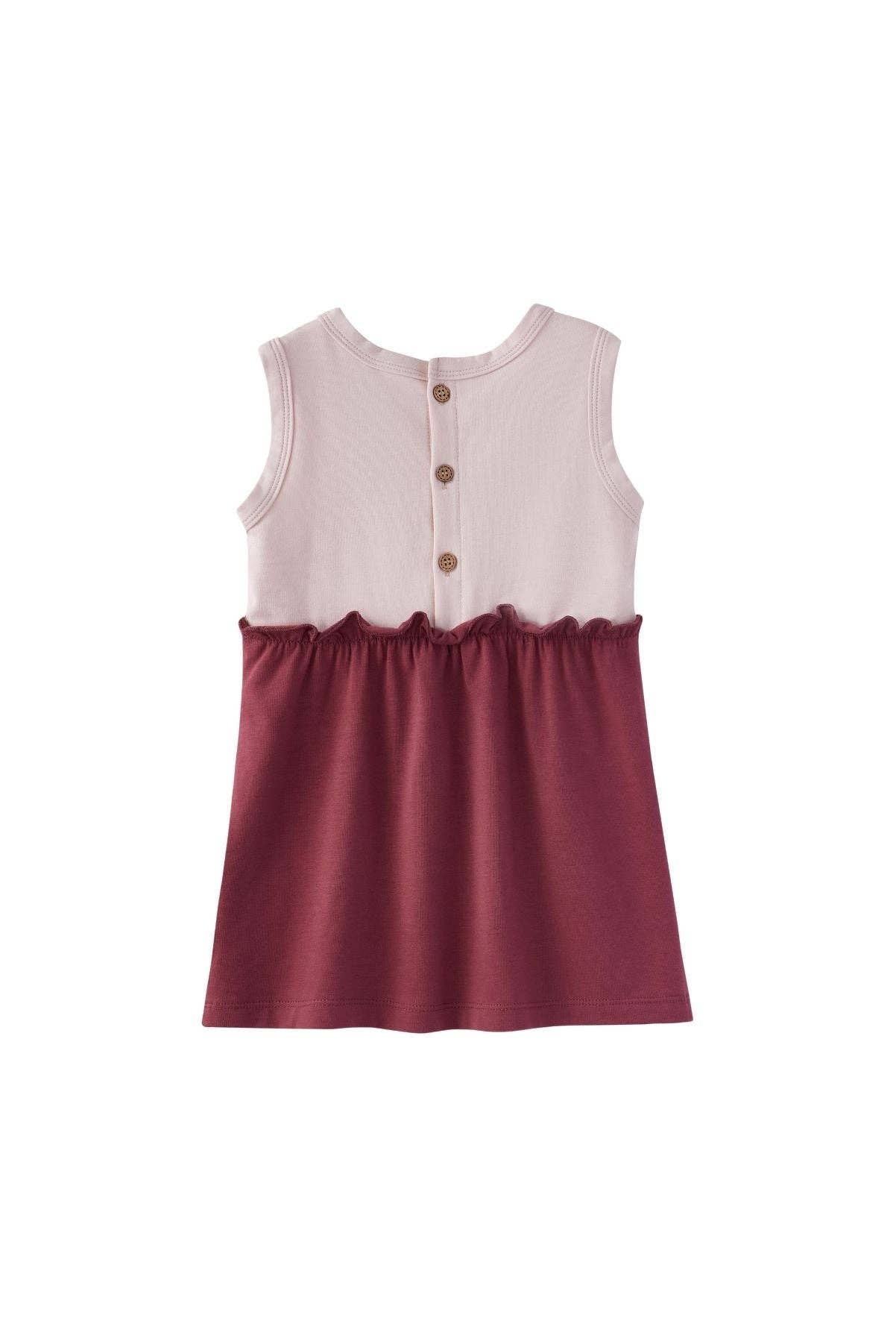 Girl Organic Tank-top Dress-Pinky Heart