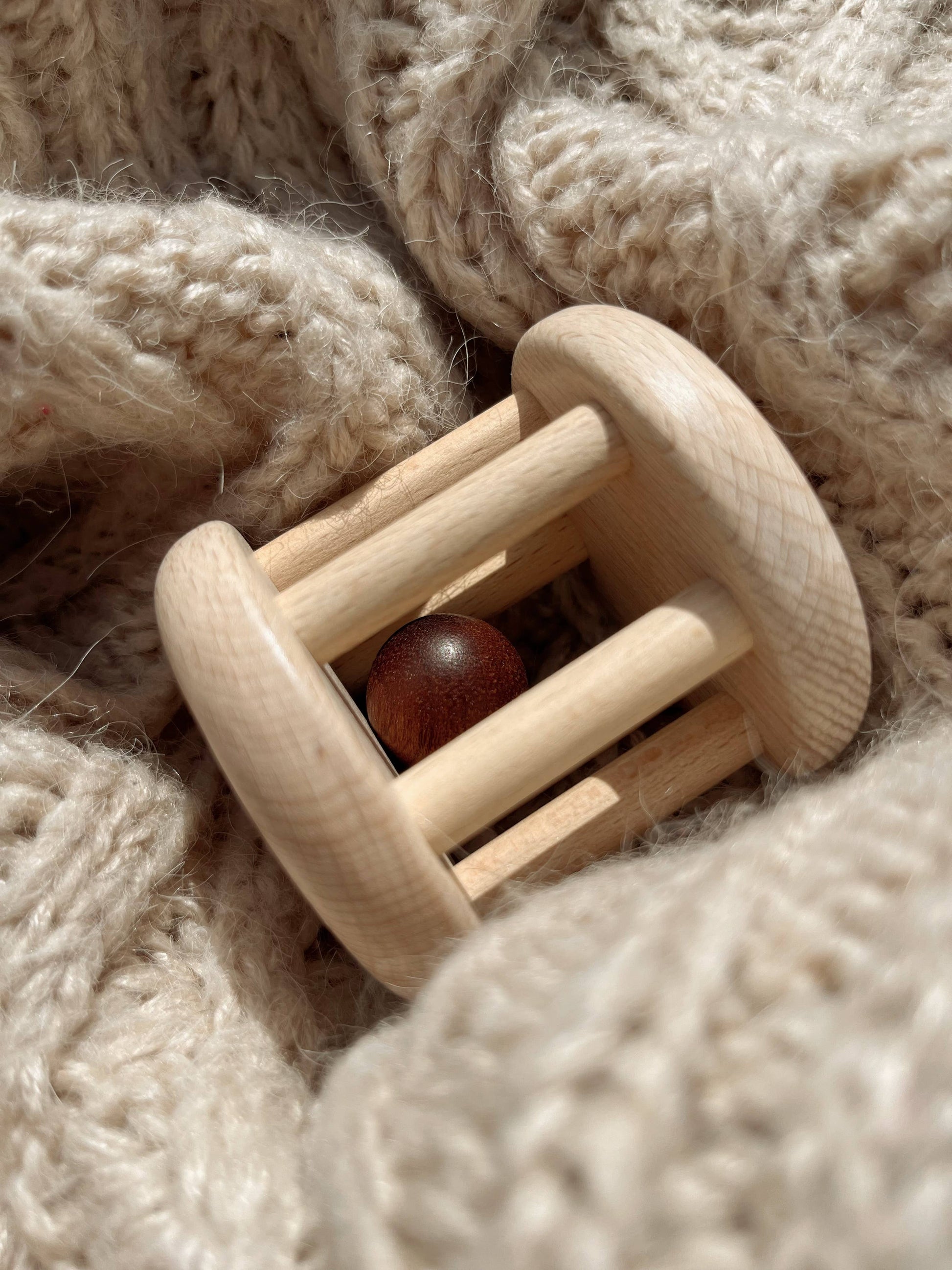 Wooden Baby Bell Cylinder Montessori Musical Toy