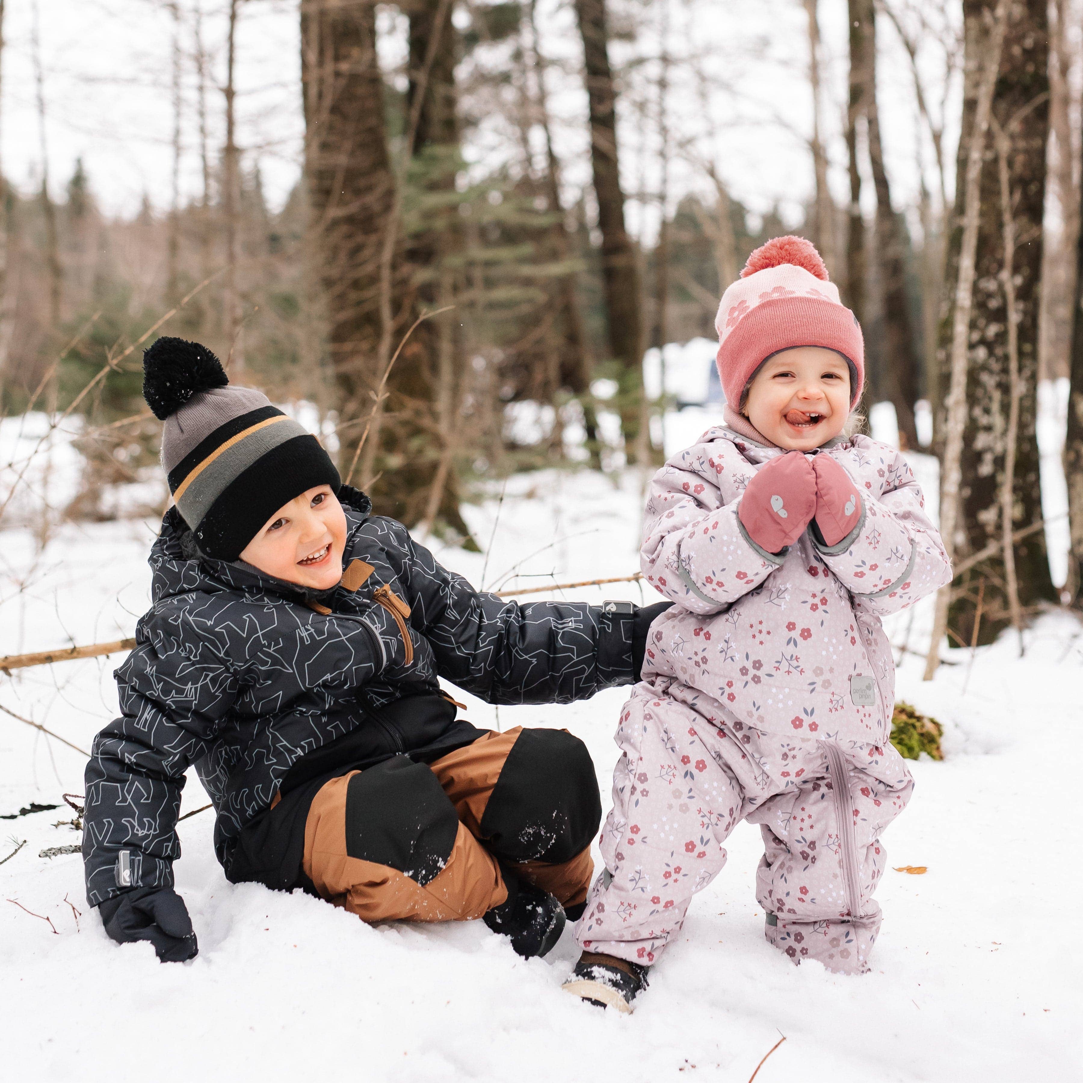 One piece baby snowsuit - Floral