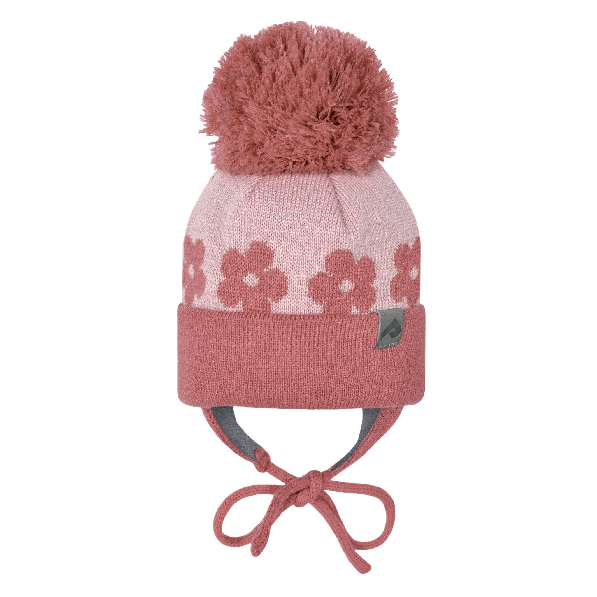 Winter hat with fleece lining and ears - Seashell/Punch