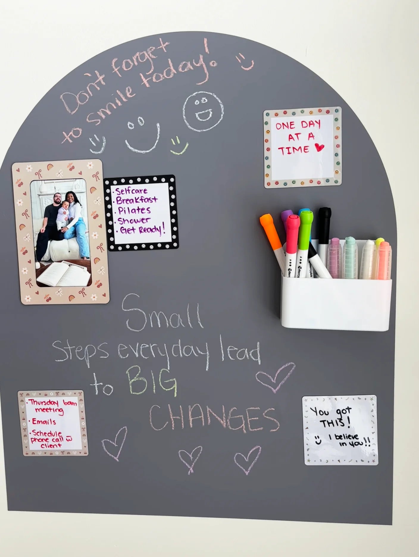 Grey MINI Magic Playwall - Arch Magnetic Art Wall Decal for Small Spaces