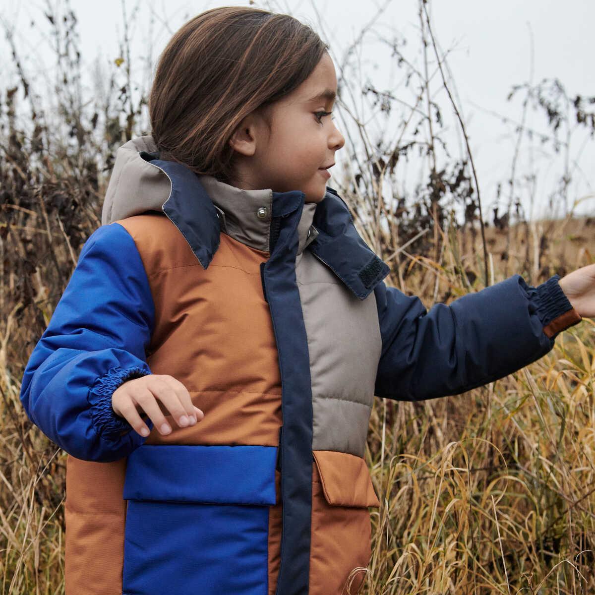 Paloma Puffer Jacket Reversible Colour Block Surf Blue Multi Mix 1 Year