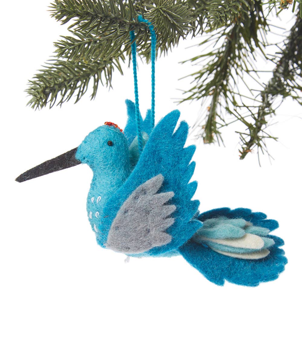 Hummingbird Ornament: Blue