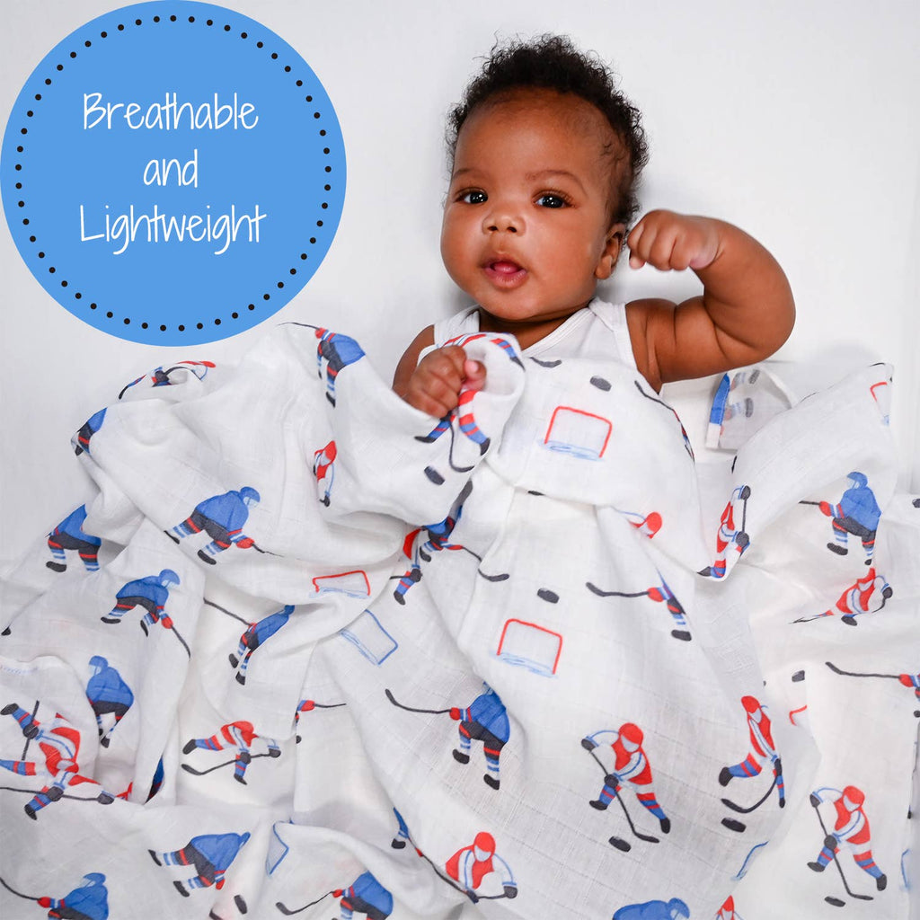 Pass, Shoot, Score Baby Muslin Swaddle Blanket