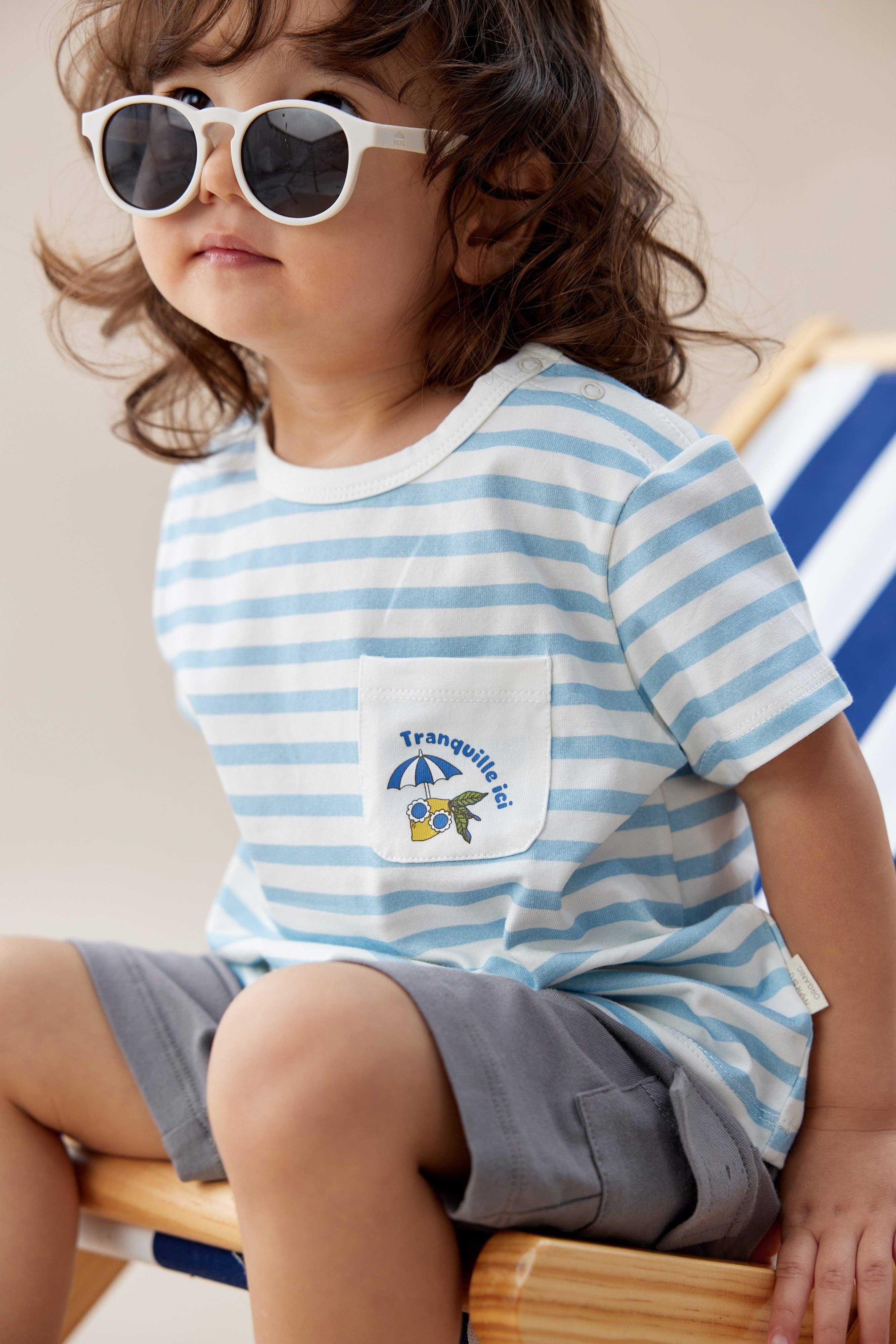 Toddler Organic Graphic T-shirt-Light blue