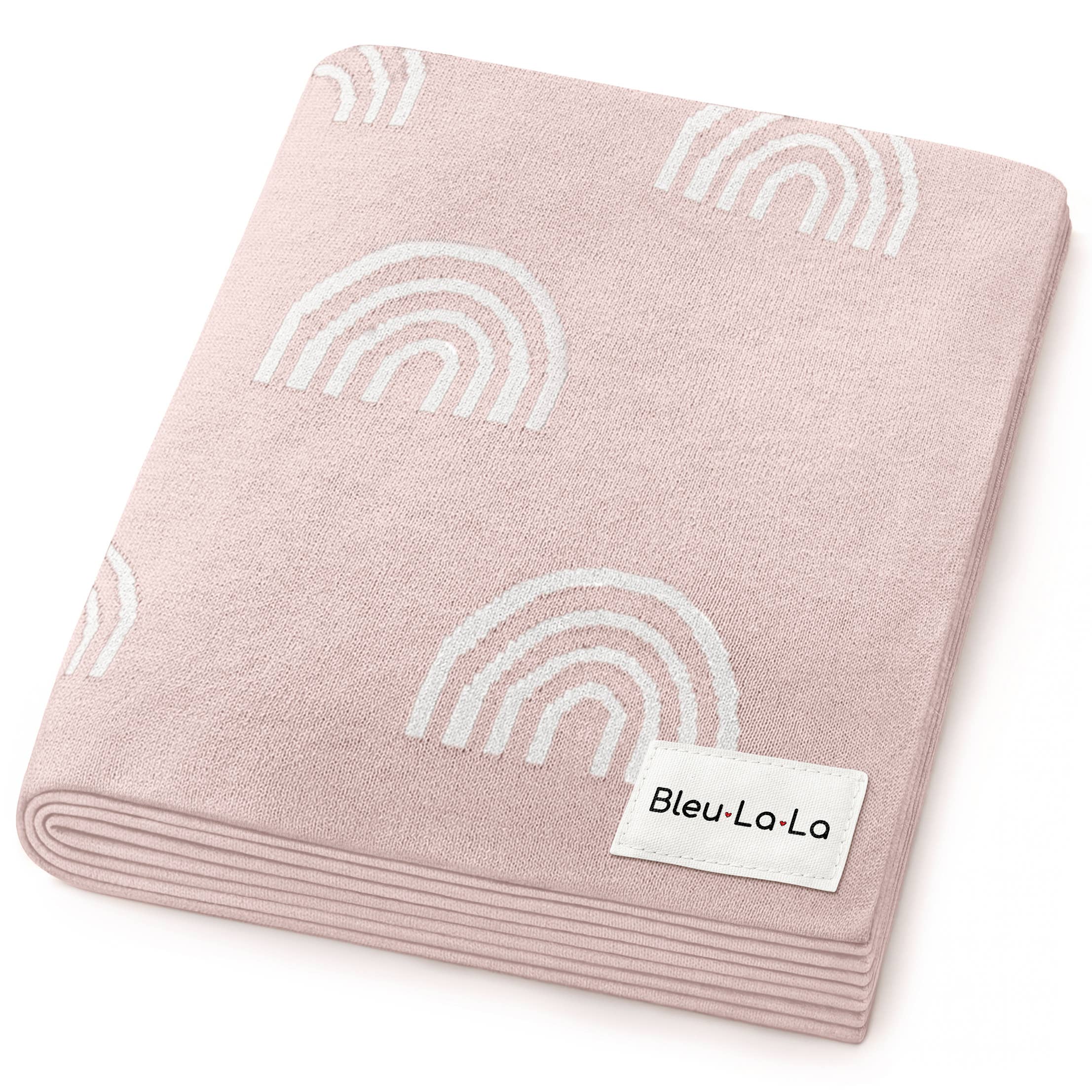 100% Luxury Cotton Swaddle Receiving Baby Blanket - Rainbow: Pink