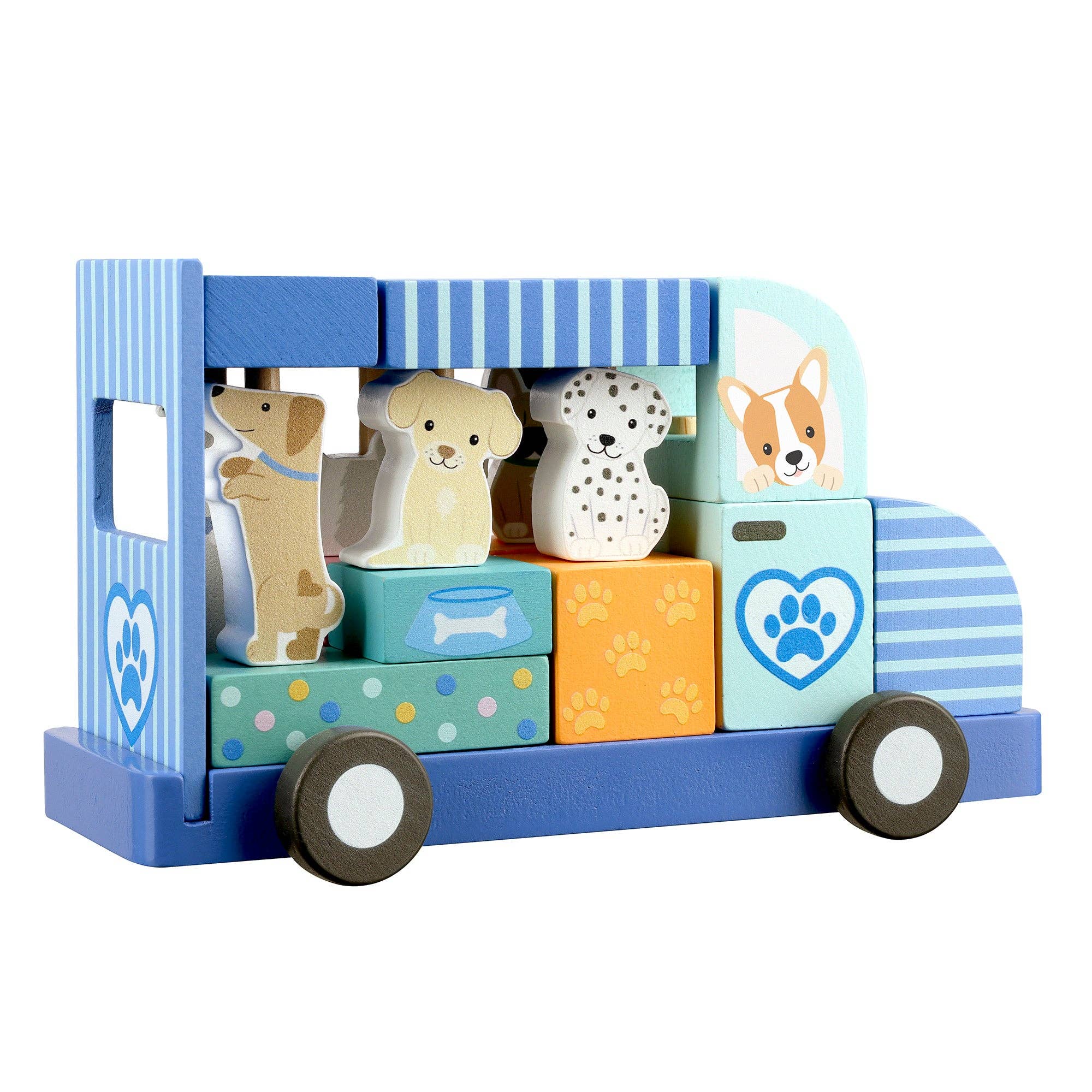 Wood Dog Groomers Van Block Puzzle