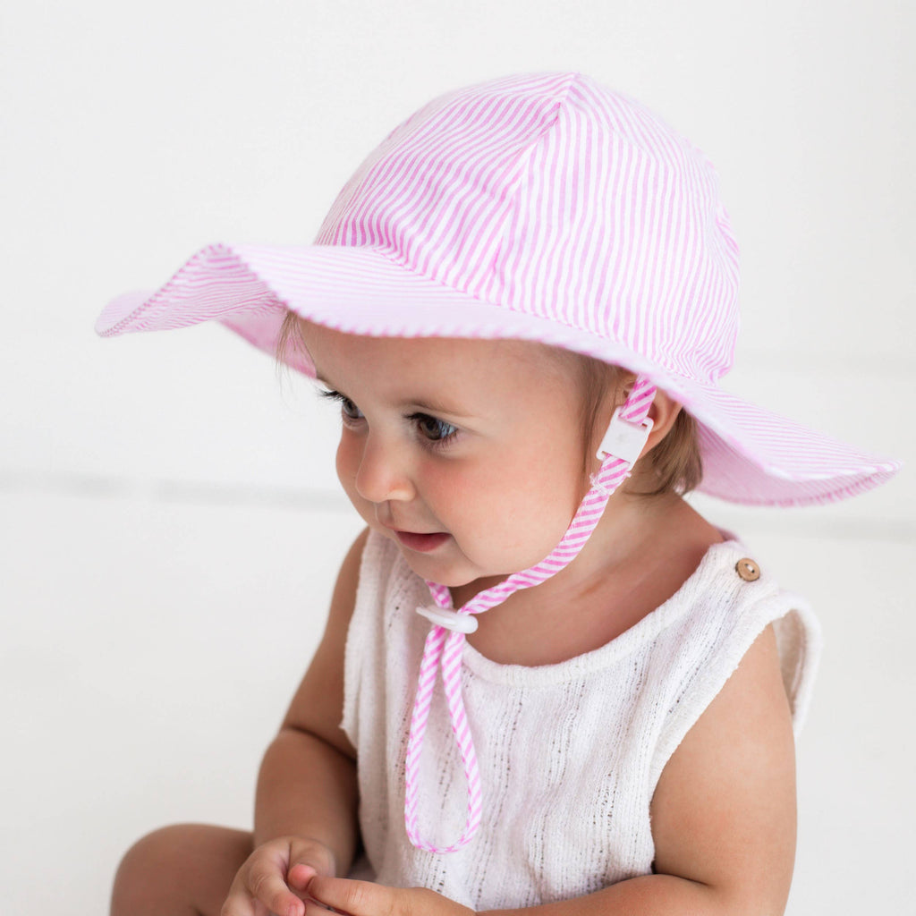 Pink Seersucker Sunhat UPF 50+ Baby & Toddler