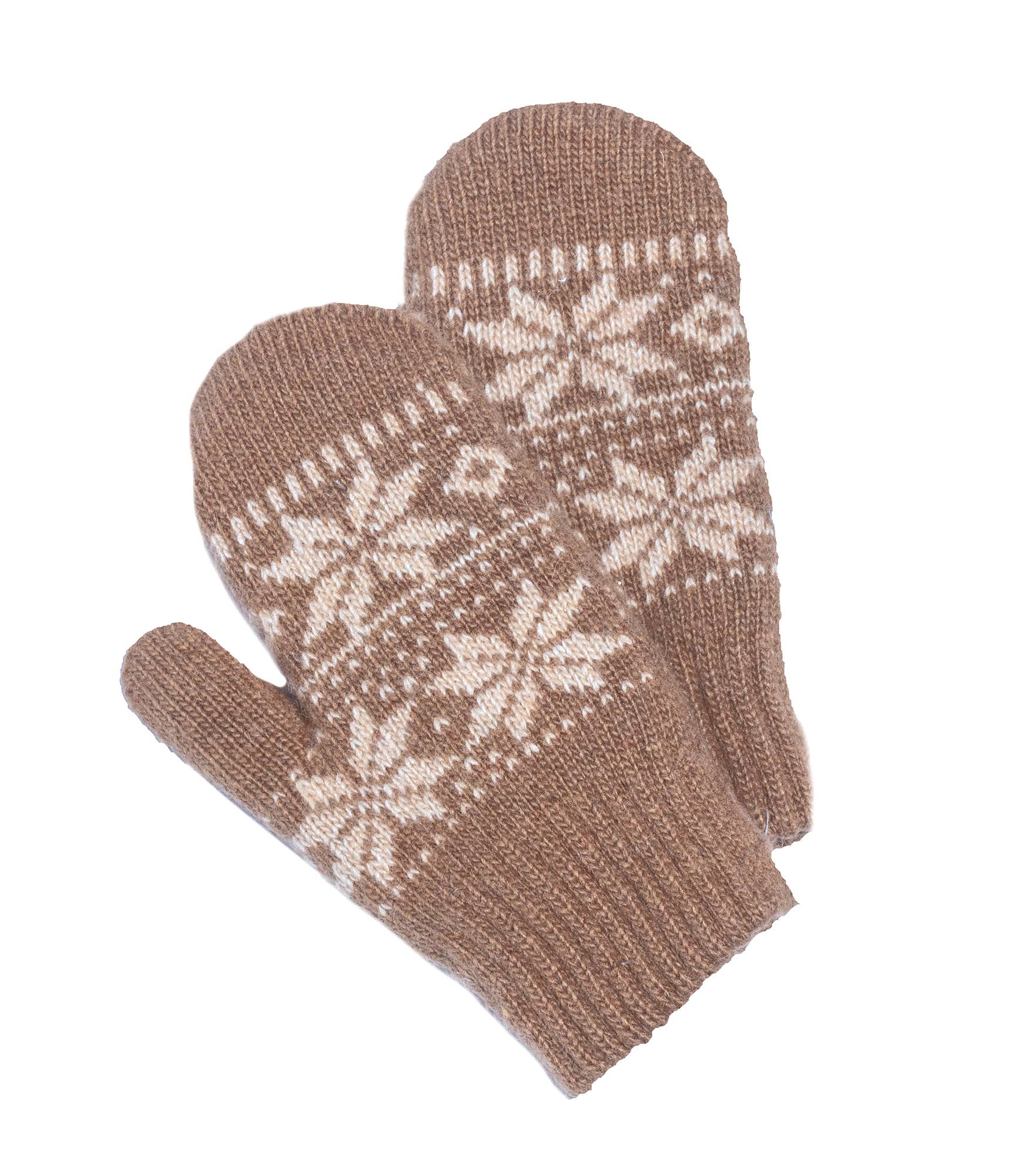 Mongolian Sheep's Wool Mittens - Kids - Brown