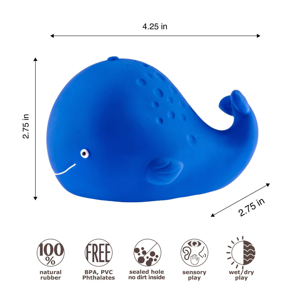 Natural Rubber Whale Non-Toxic Bath Toy, Mold-free design