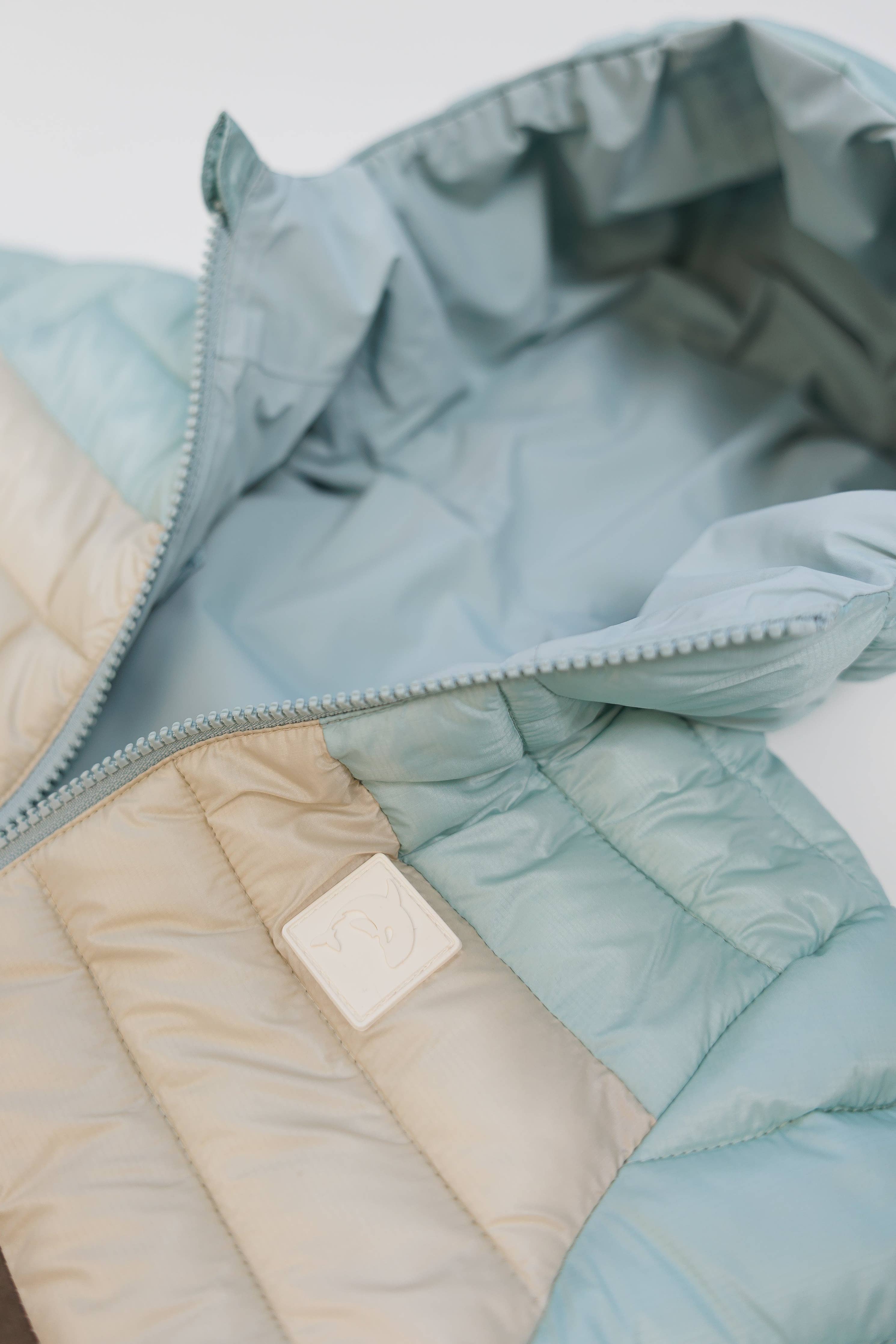 Kids Puffer Jacket - Porteau Reversible Waterproof - Fall/Winter - Blue Haze: