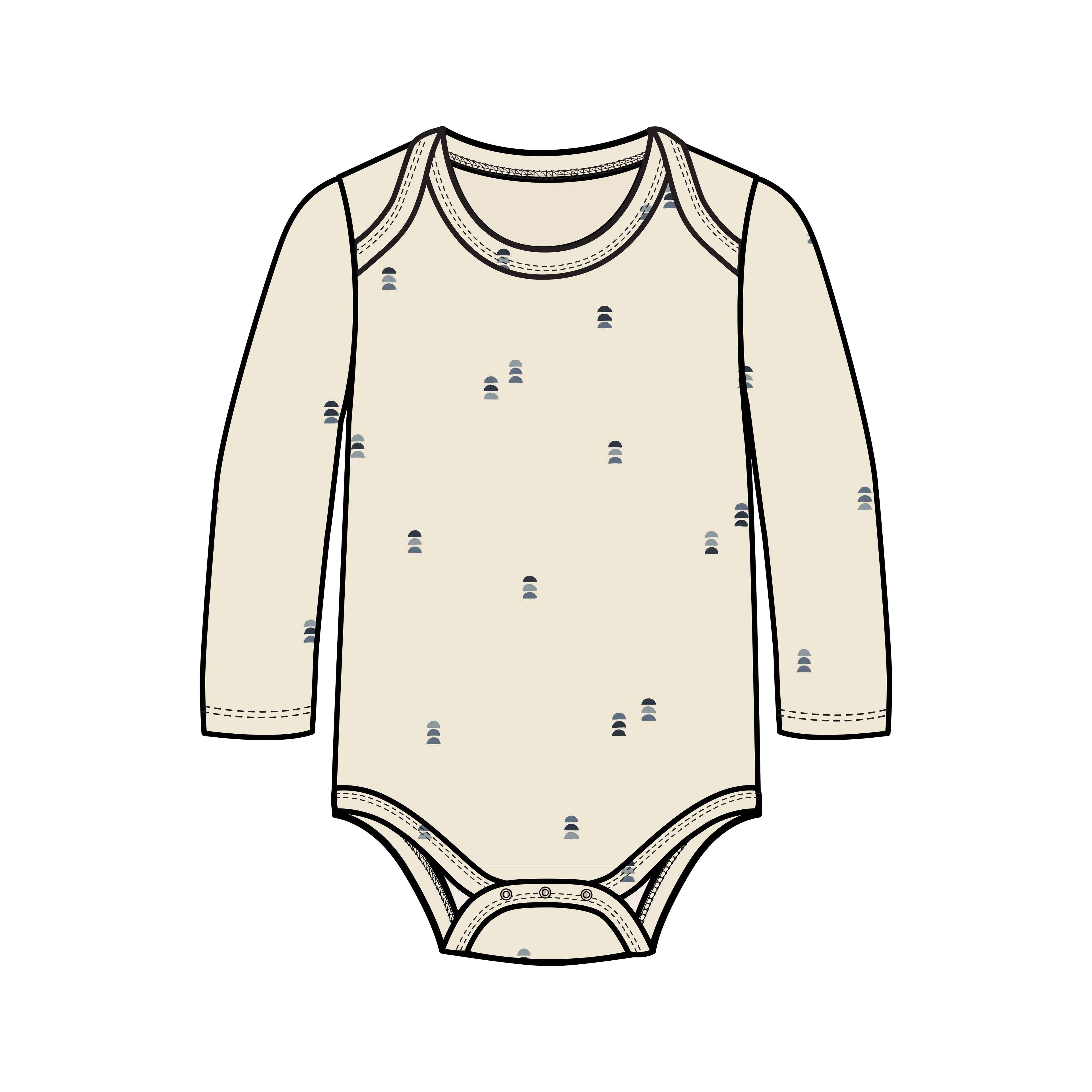 River Bodysuit: Bent / Mist + Navy / 0-3M