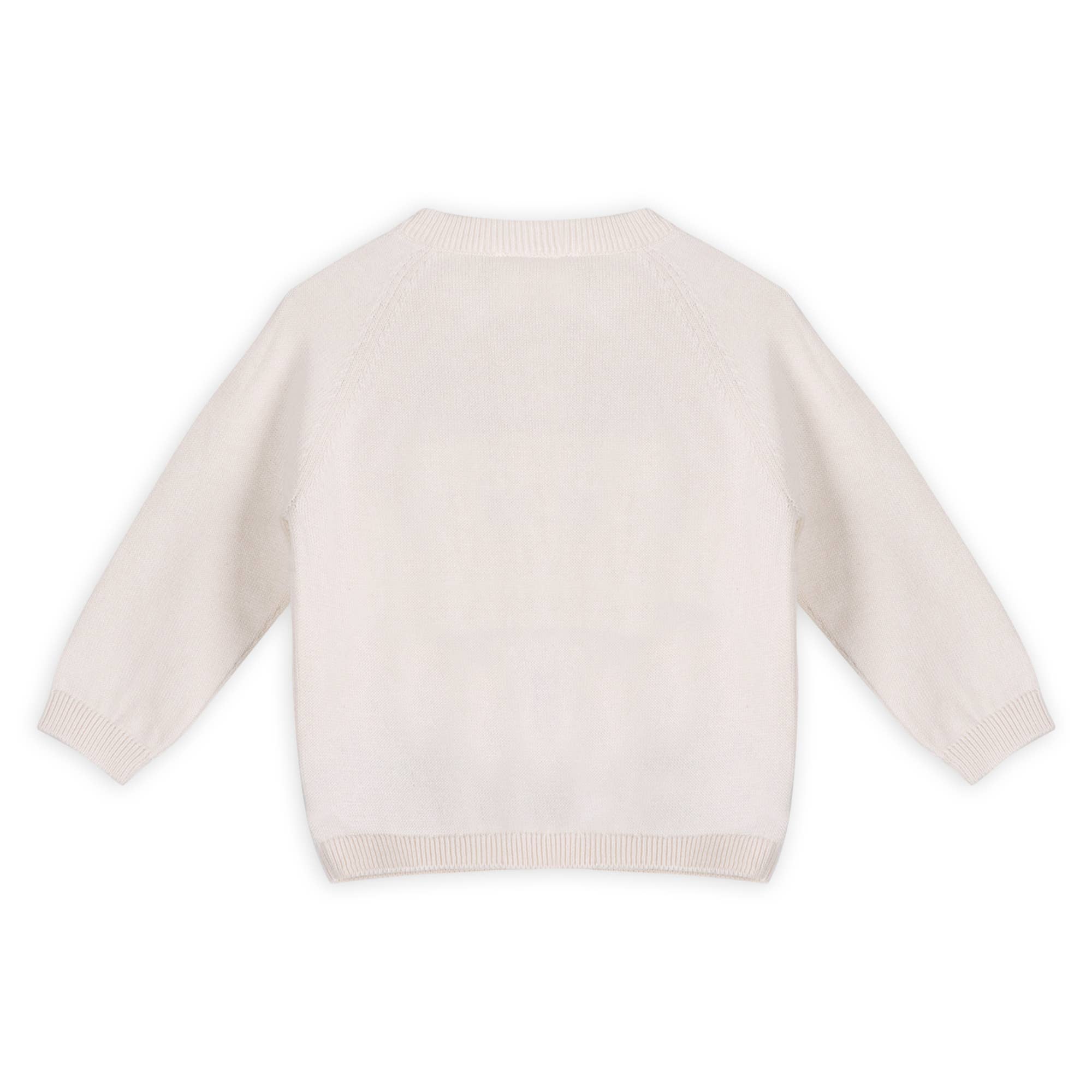 Dino Jacquard Baby Knit Pullover Organic Cotton: Natural