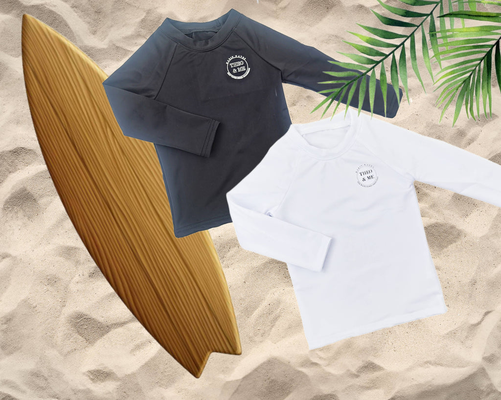 Boys Rash Guard Swim Shirt - White