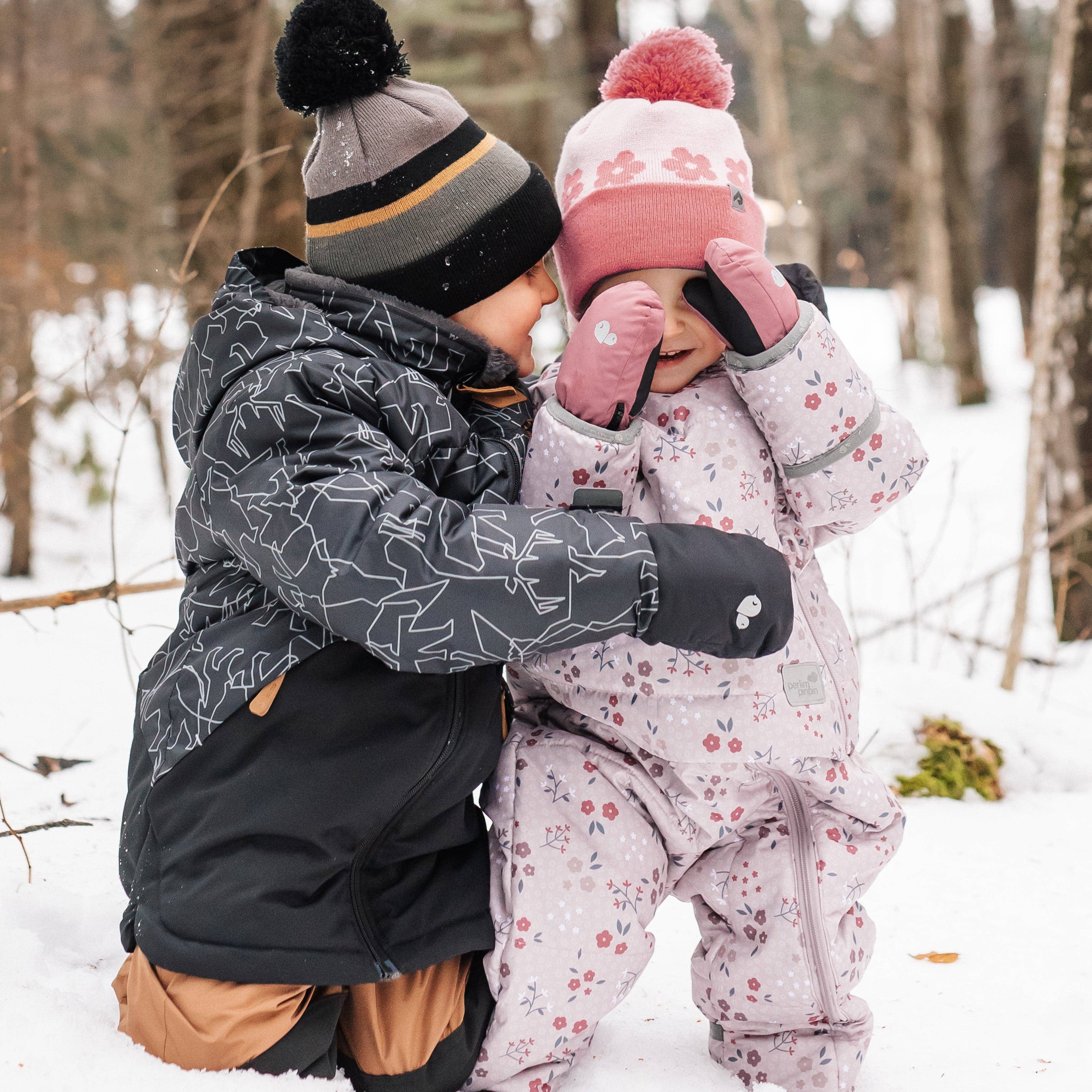 One piece baby snowsuit - Floral