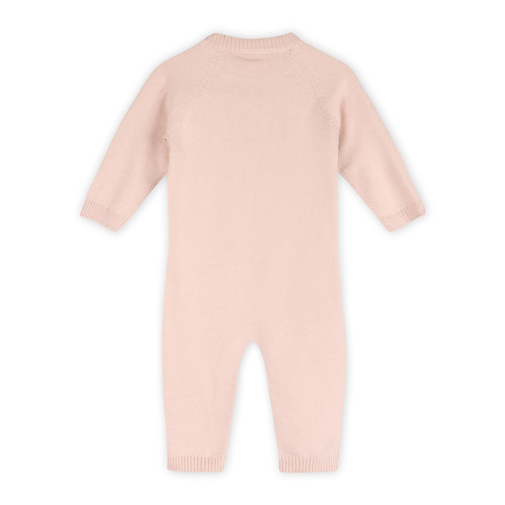Owl Embroidered Baby Knit Jumpsuit (Organic Cotton): Sweet Pink / 3-6M