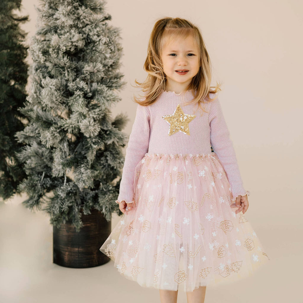 Gold Cane Tutu Dress: Pink / 6M