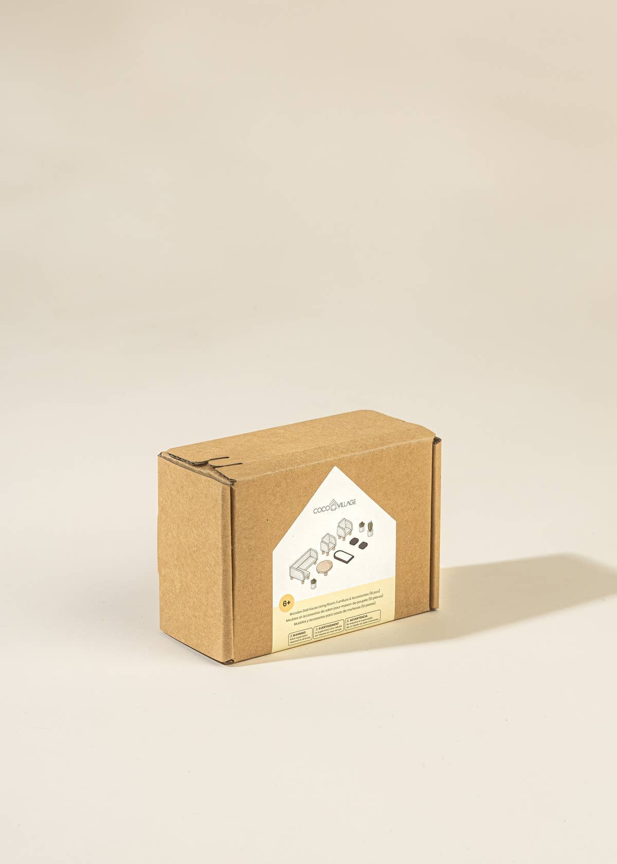Meubles et accessoires de salon pour maison de poupée en bois (10 pièces)
