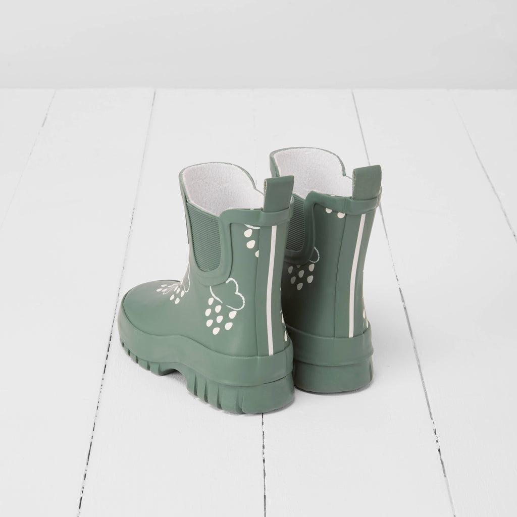 COLOUR CHANGING Kids Shortie Rainboots Army Green