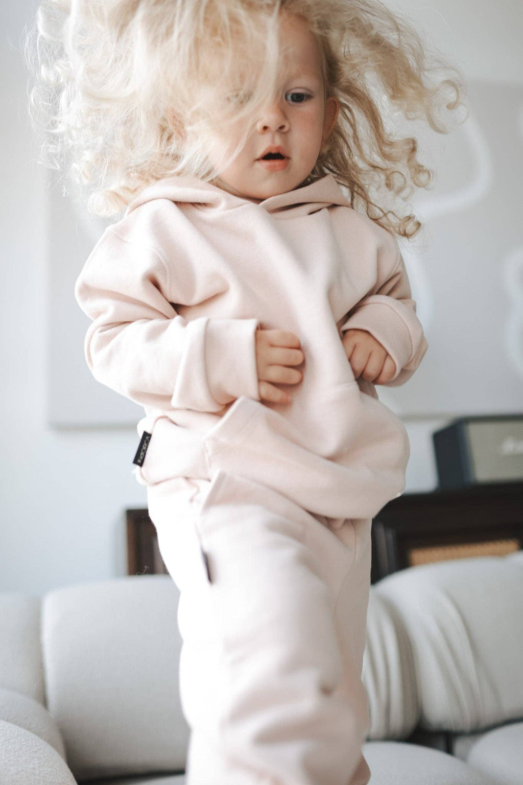 Kids Hoodie - Organic French Terry Cotton – Pale Rose
