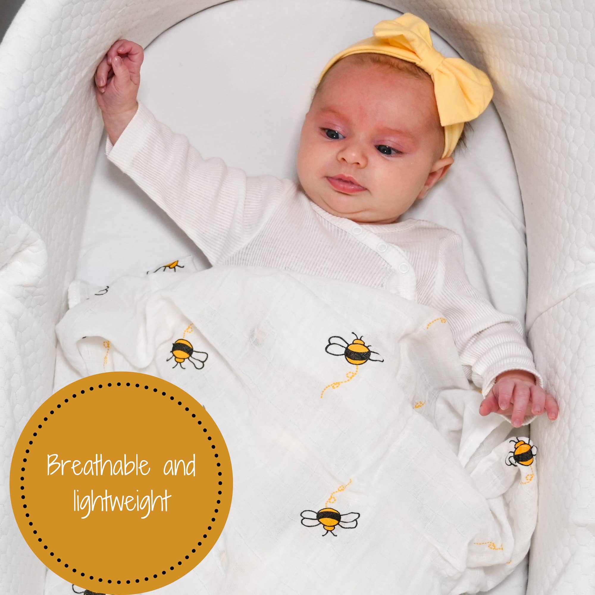 Couverture d'emmaillotage pour bébé Bee-utiful