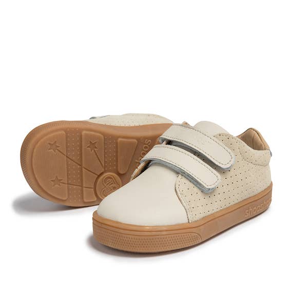 SQUAREBRIDGE - SHOOSHOOS TODDLER KIDS LEATHER SNEAKER: CREAM