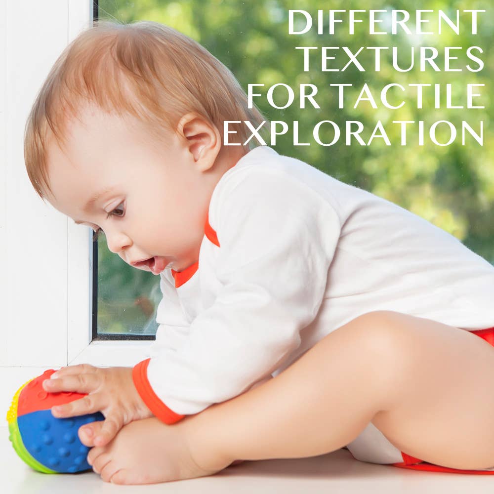 Natural Rubber 3" Sensory Ball Rainbow, Eco-Friendly