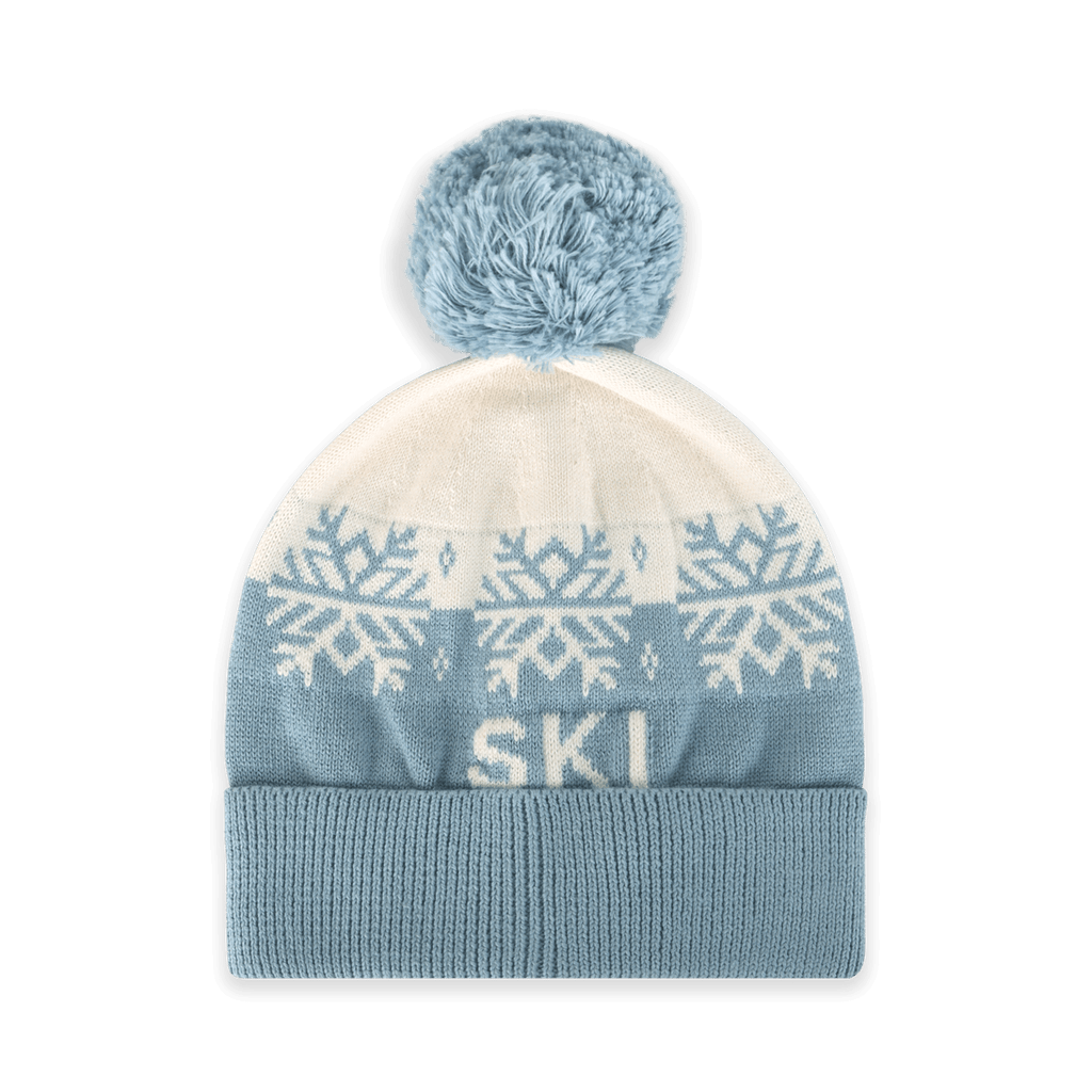 Ski Day Knit Baby Beanie Hat (Organic Cotton): Mineral Blue / One Size