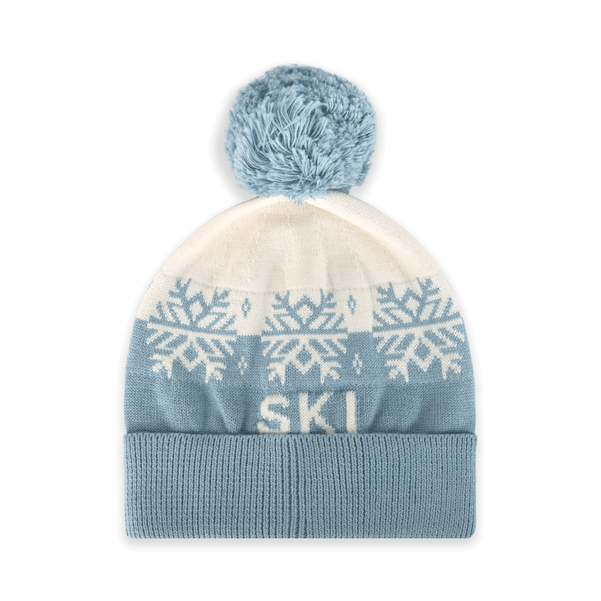 Ski Day Knit Baby Beanie Hat (Organic Cotton): Mineral Blue / One Size