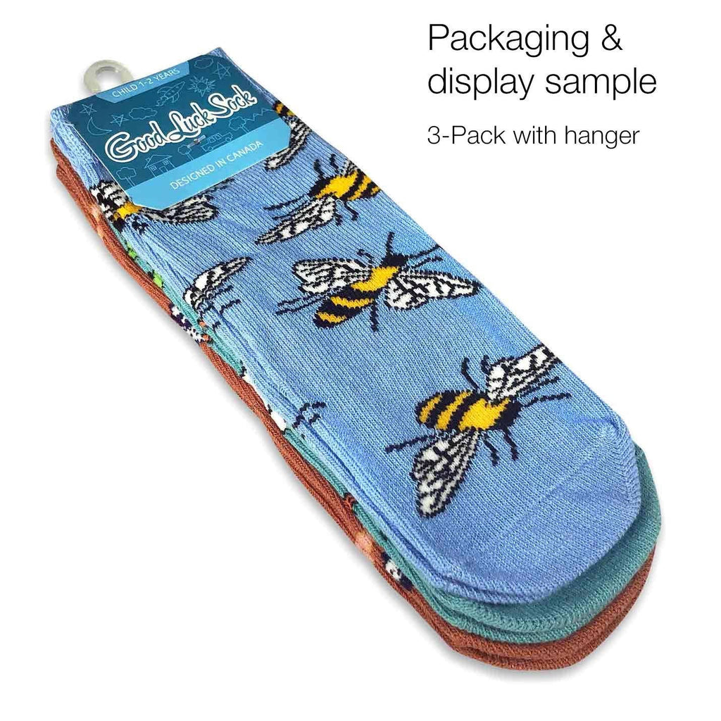 Bees, Bunnies And Dogs Kids Socks / 3-Pack