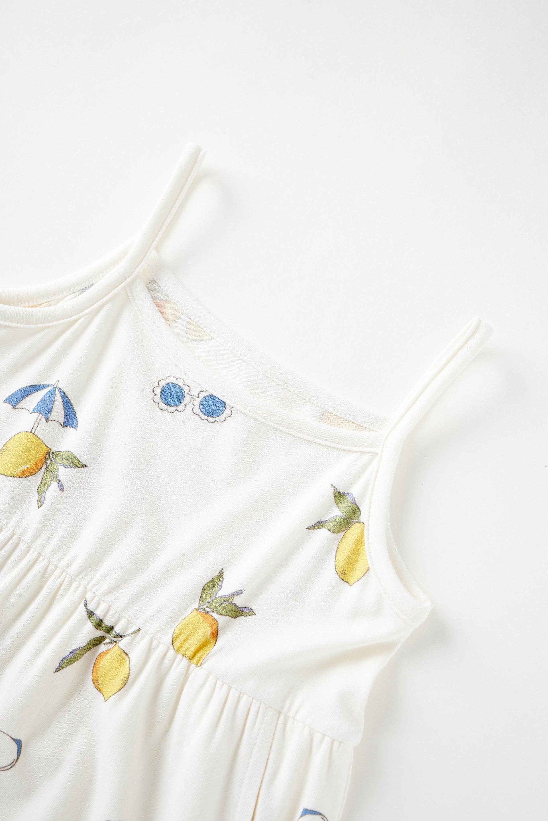Girl Ruffle Tank Dress-Lemon