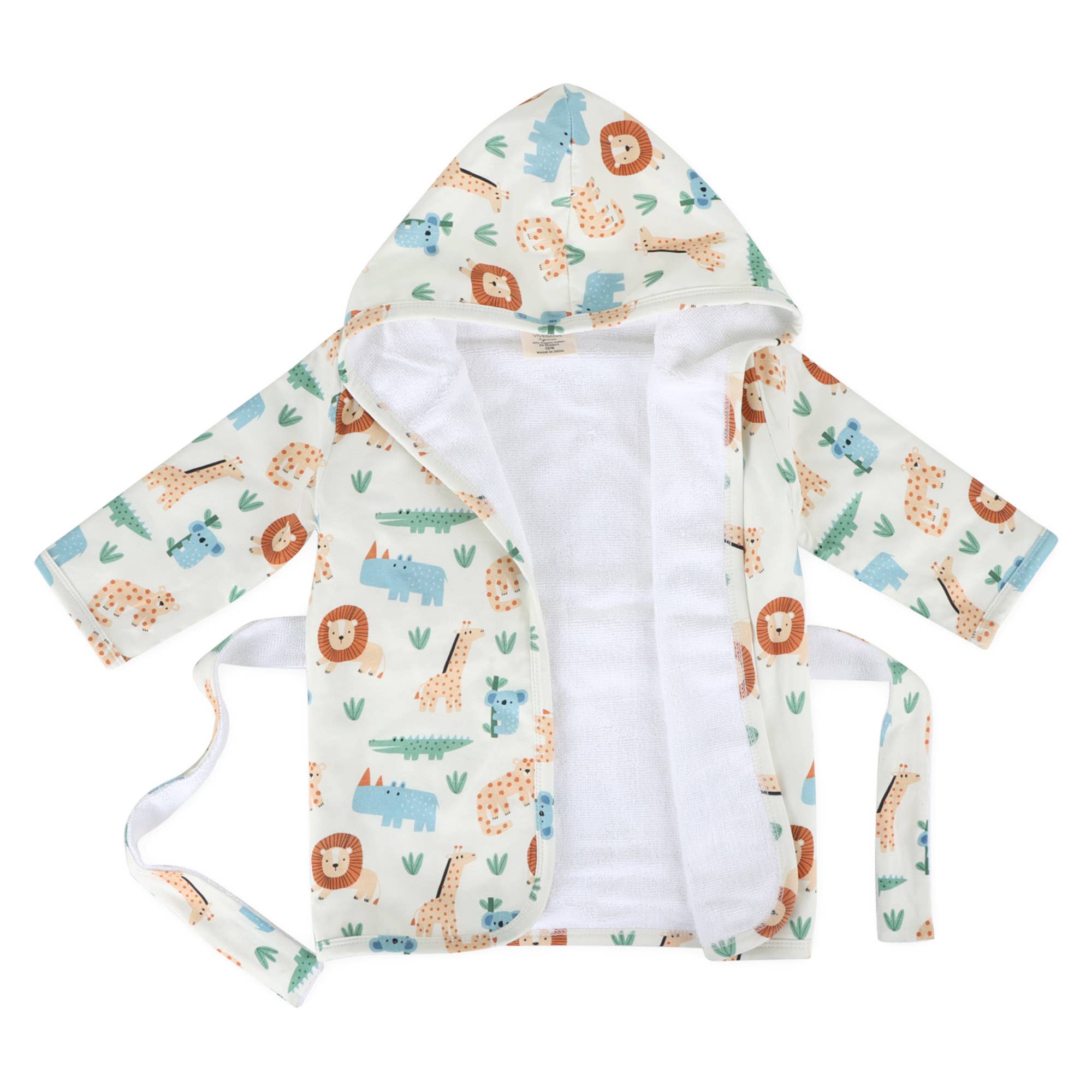 Safari Organic Baby Bathrobe / One Size (0-12M)
