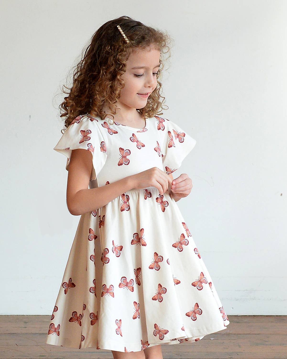 Girl Spring Twirl Dress- Butterflies