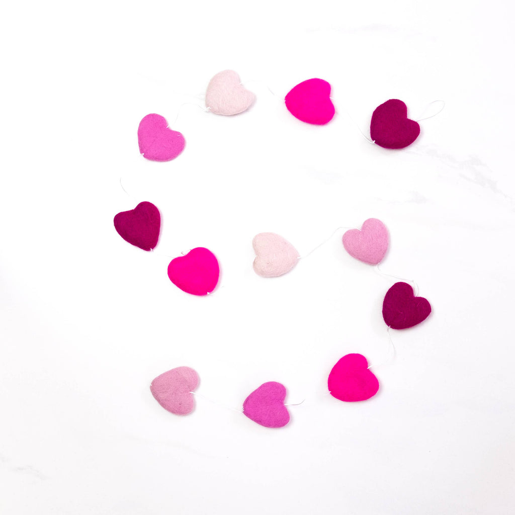 Garland - Valentine's - Pink Hearts