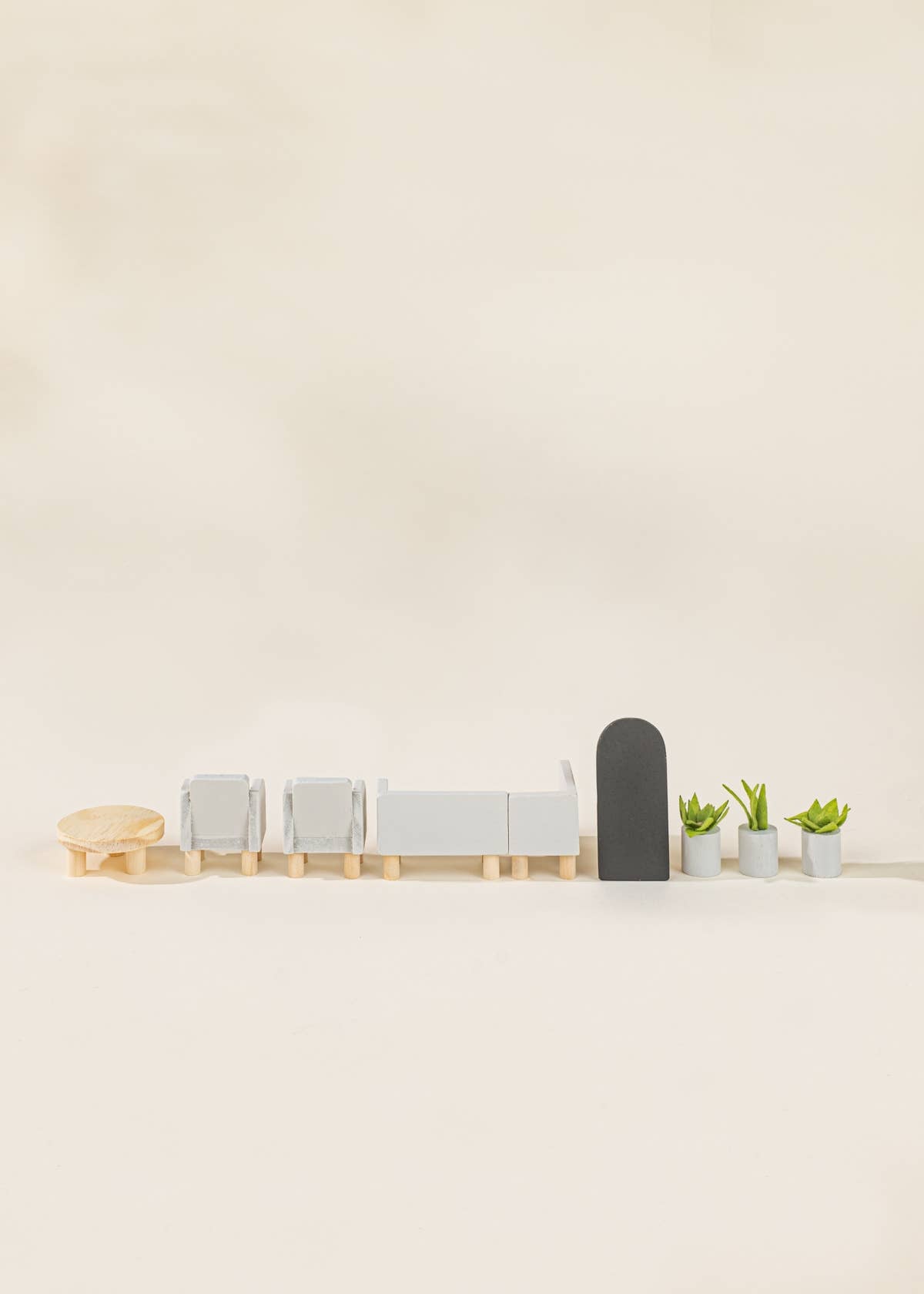 Meubles et accessoires de salon pour maison de poupée en bois (10 pièces)