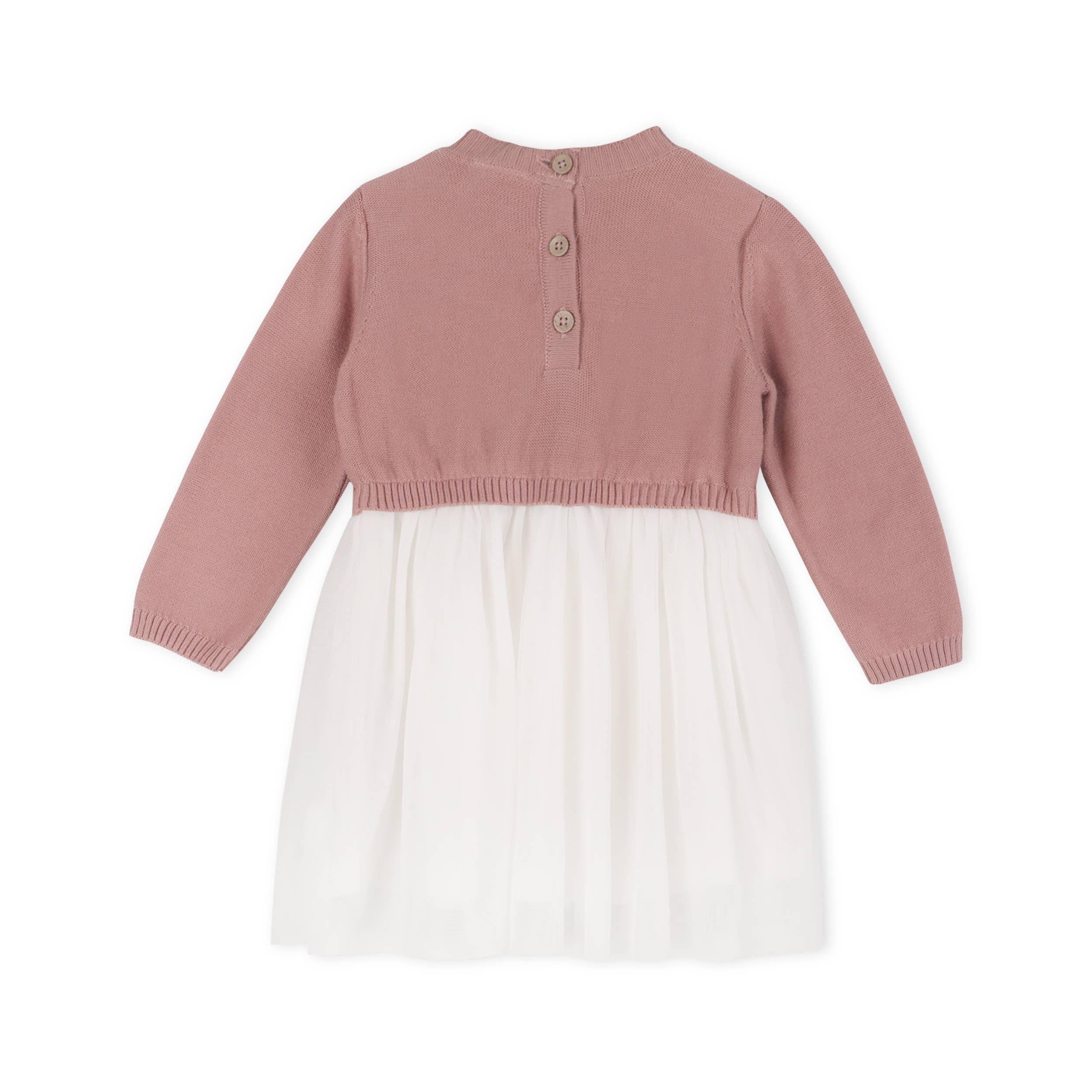 Cable Floral Sweater Knit Top & Tutu Baby Dress Organic : Teal Blue