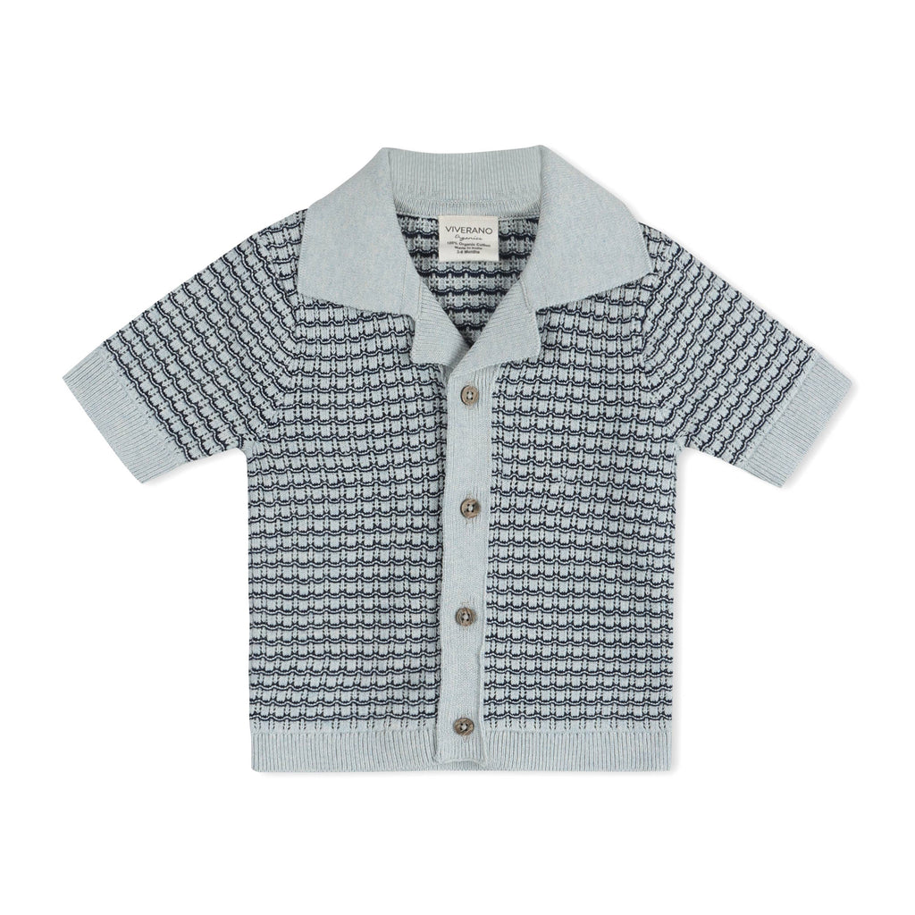 Miles Wave Textured Baby Shirt & Shorts Set Organic