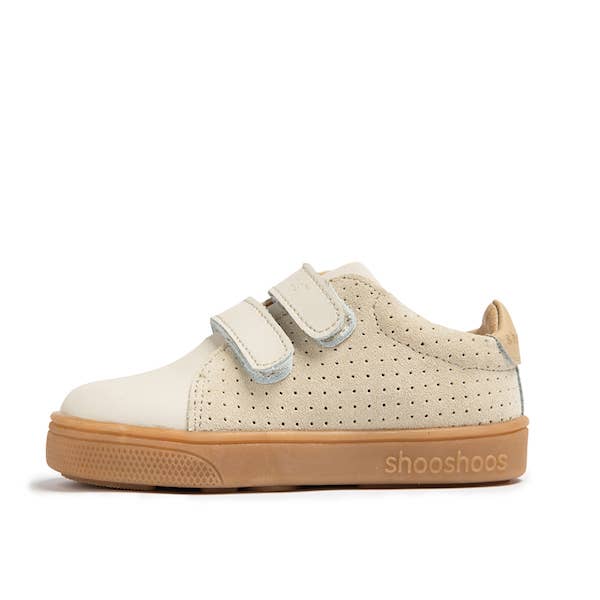 SQUAREBRIDGE - SHOOSHOOS TODDLER KIDS LEATHER SNEAKER: CREAM