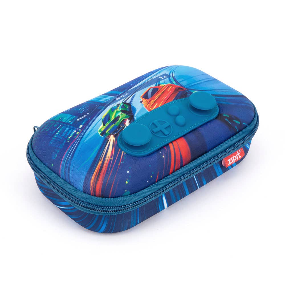 ZIPIT Gamer Pencil Case, Joystick Pencil Box: Car Race
