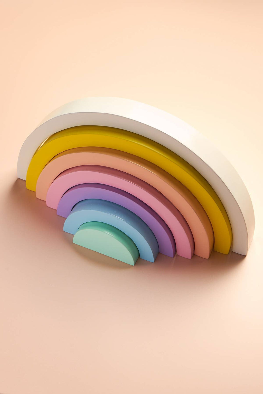 Wood Rainbow Toy in pastel colors, Fair trade & Handmade