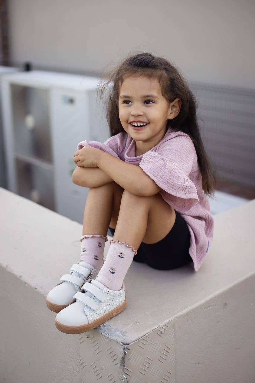 SQUAREBRIDGE - SHOOSHOOS TODDLER KIDS LEATHER SNEAKER: CREAM