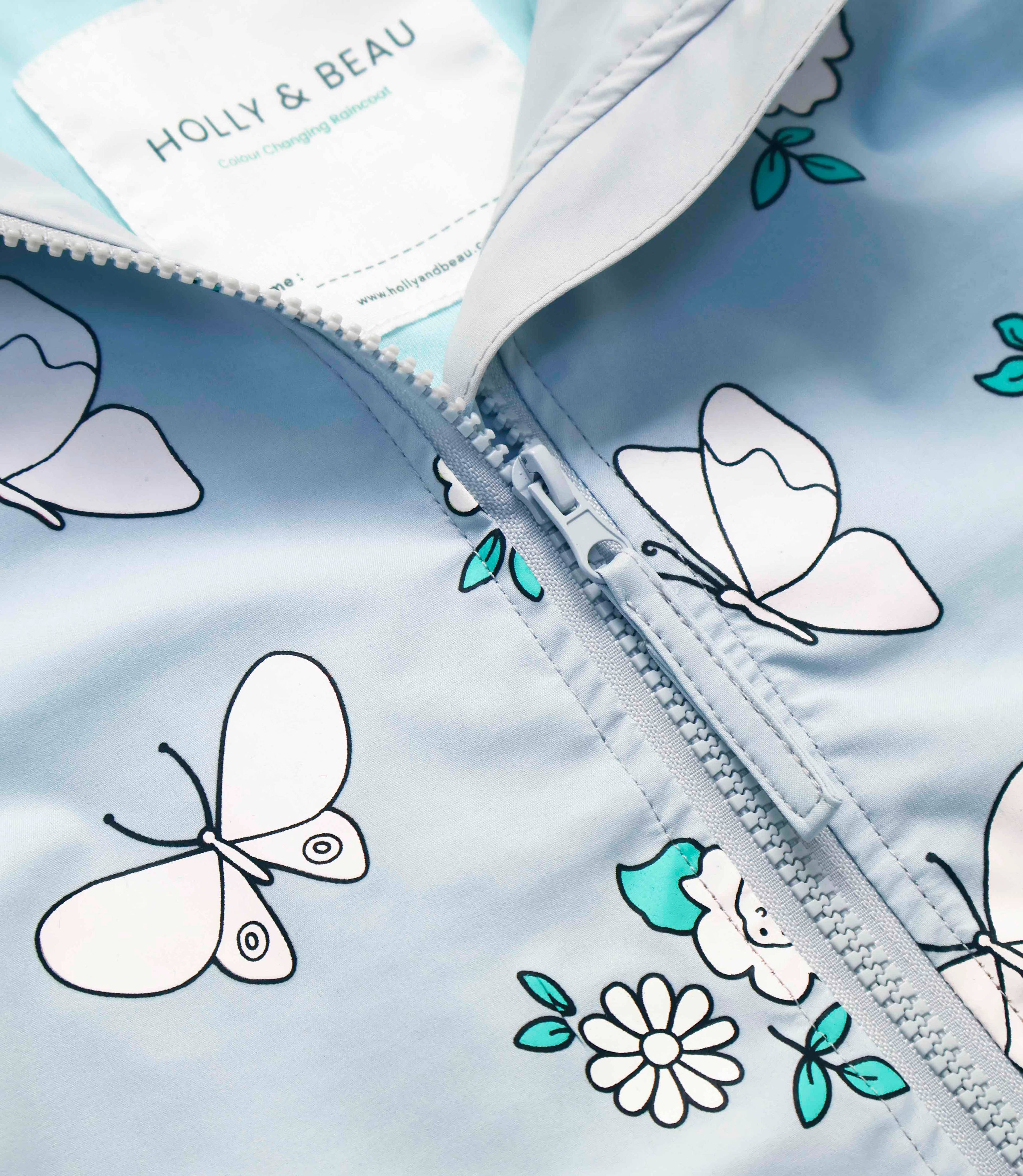 Flower and Butterfly Color Changing Kids Raincoat