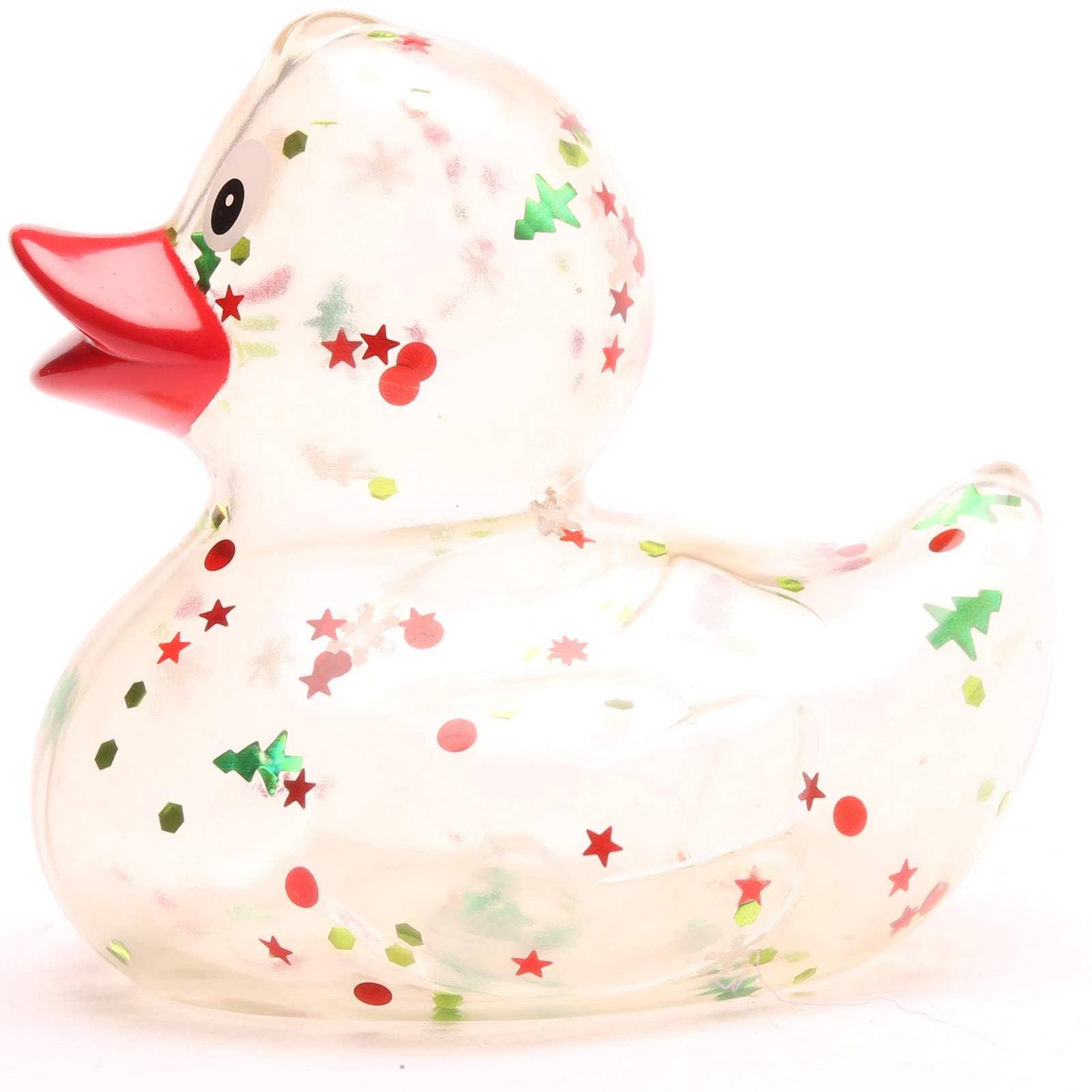 Bath duck Xmas glitter - red beak
