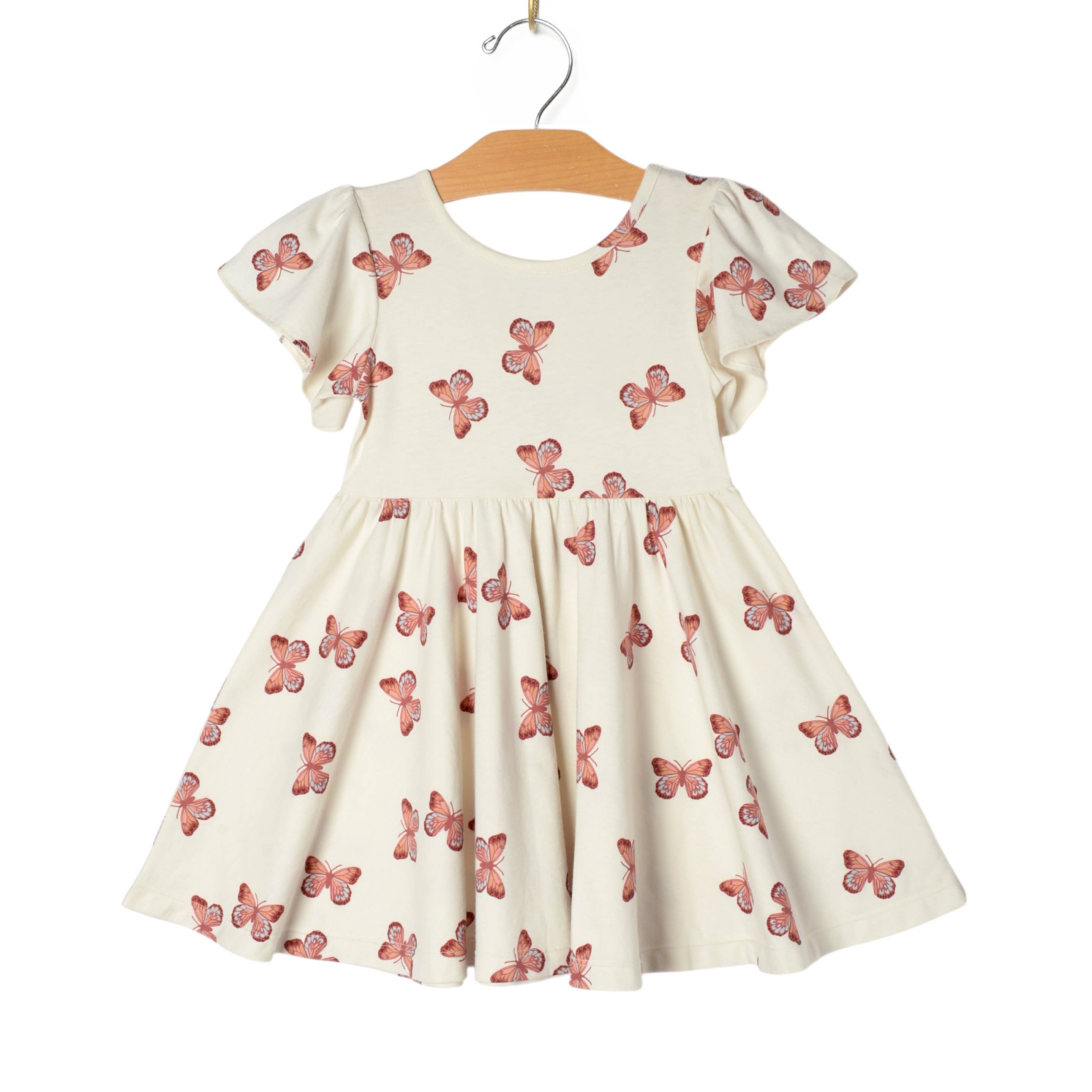 Girl Spring Twirl Dress- Butterflies