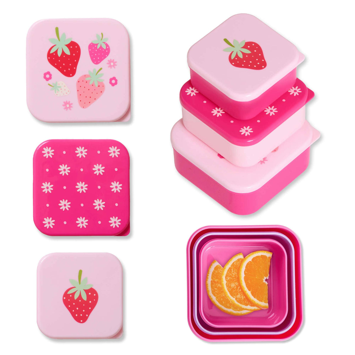 Strawberry Patch Nested Snack Containers
